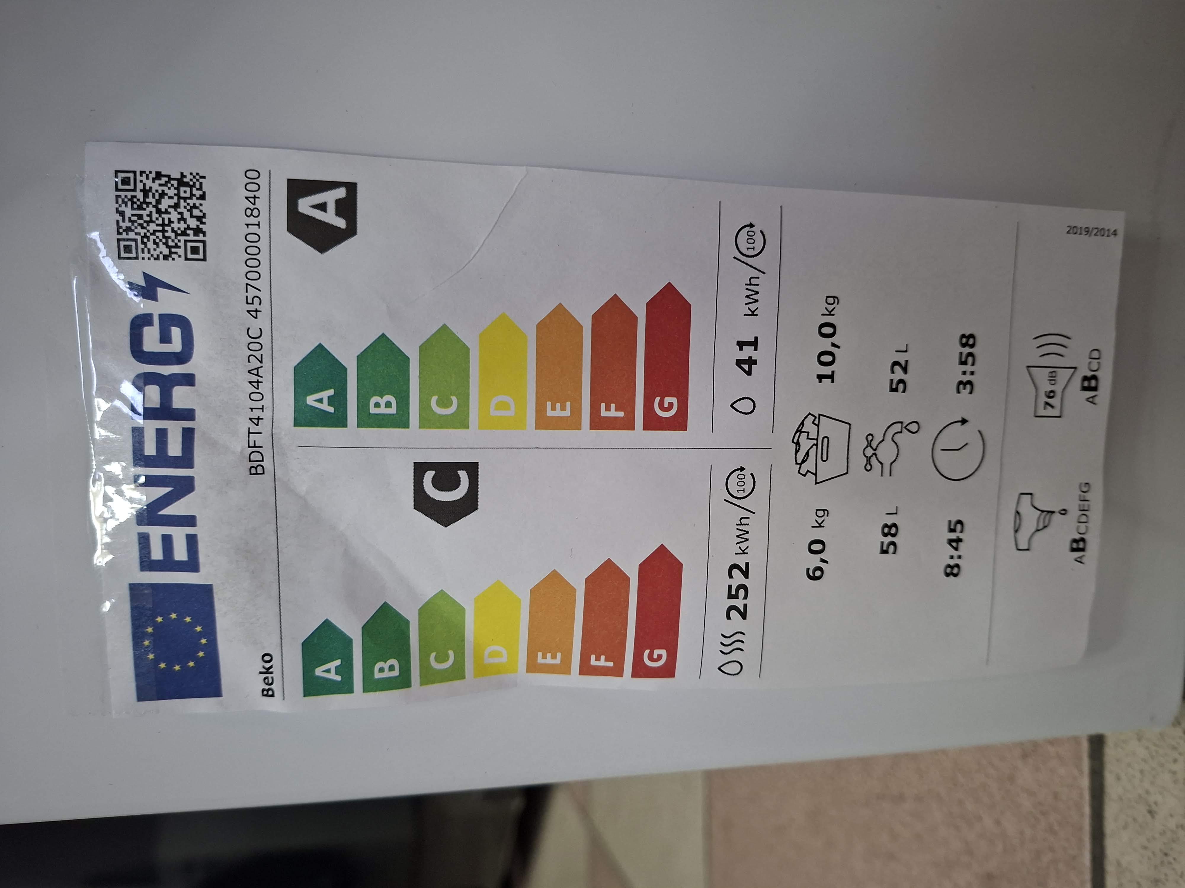 ašina za Pranje i sušenje veša Beko BDFT4104A20C, 10+6 kg
