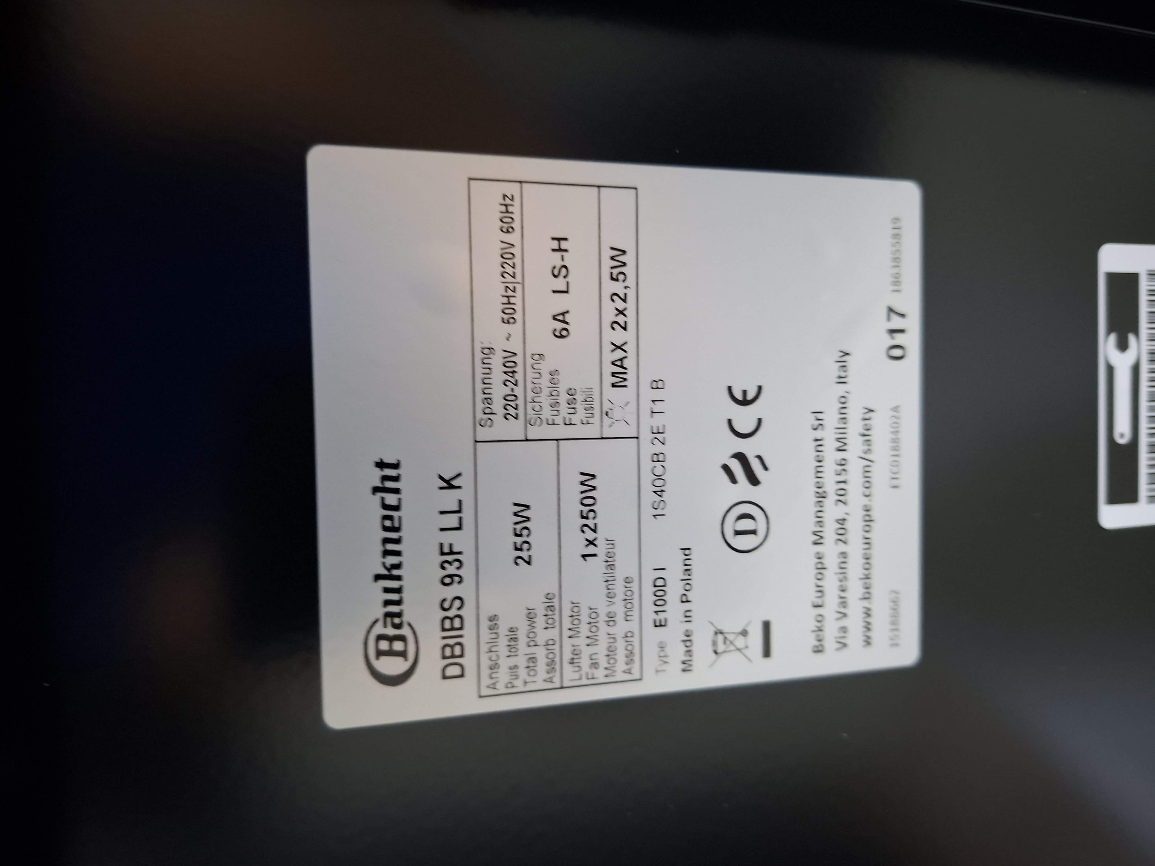 Aspirator Bauknecht DBIBS 93F LL K , 90 cm.