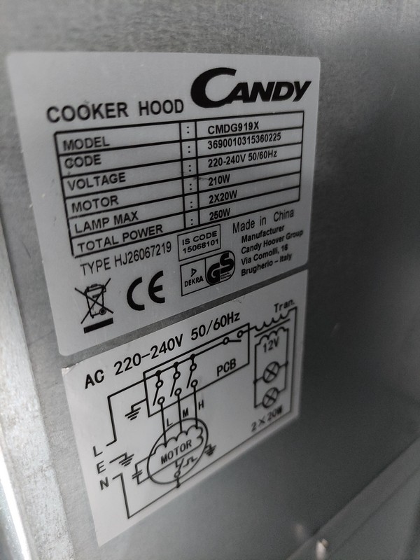 Aspirator Candy CMDG919X, 90 cm