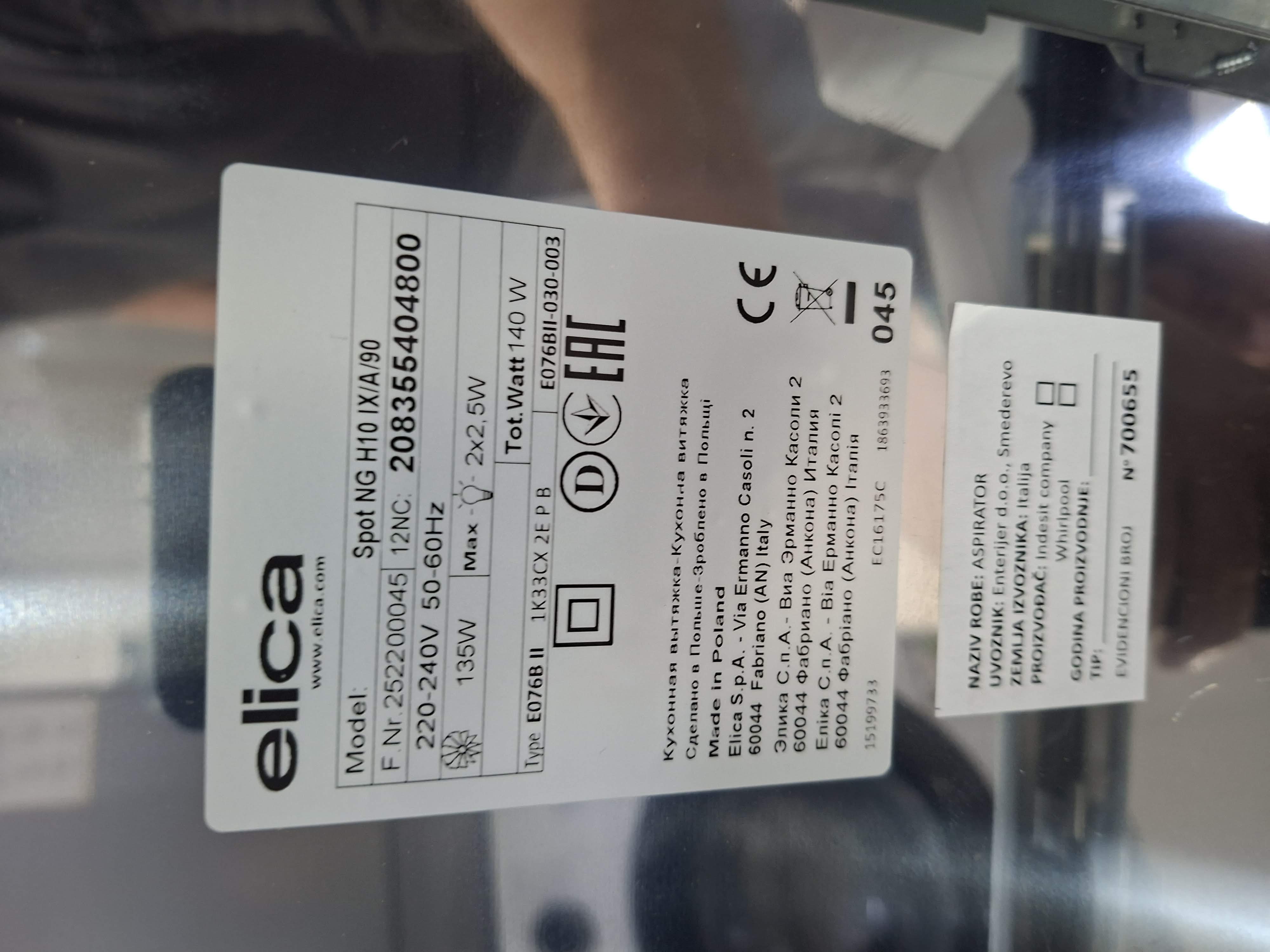 Aspirator Elica Spot NG H10/IX/A/90