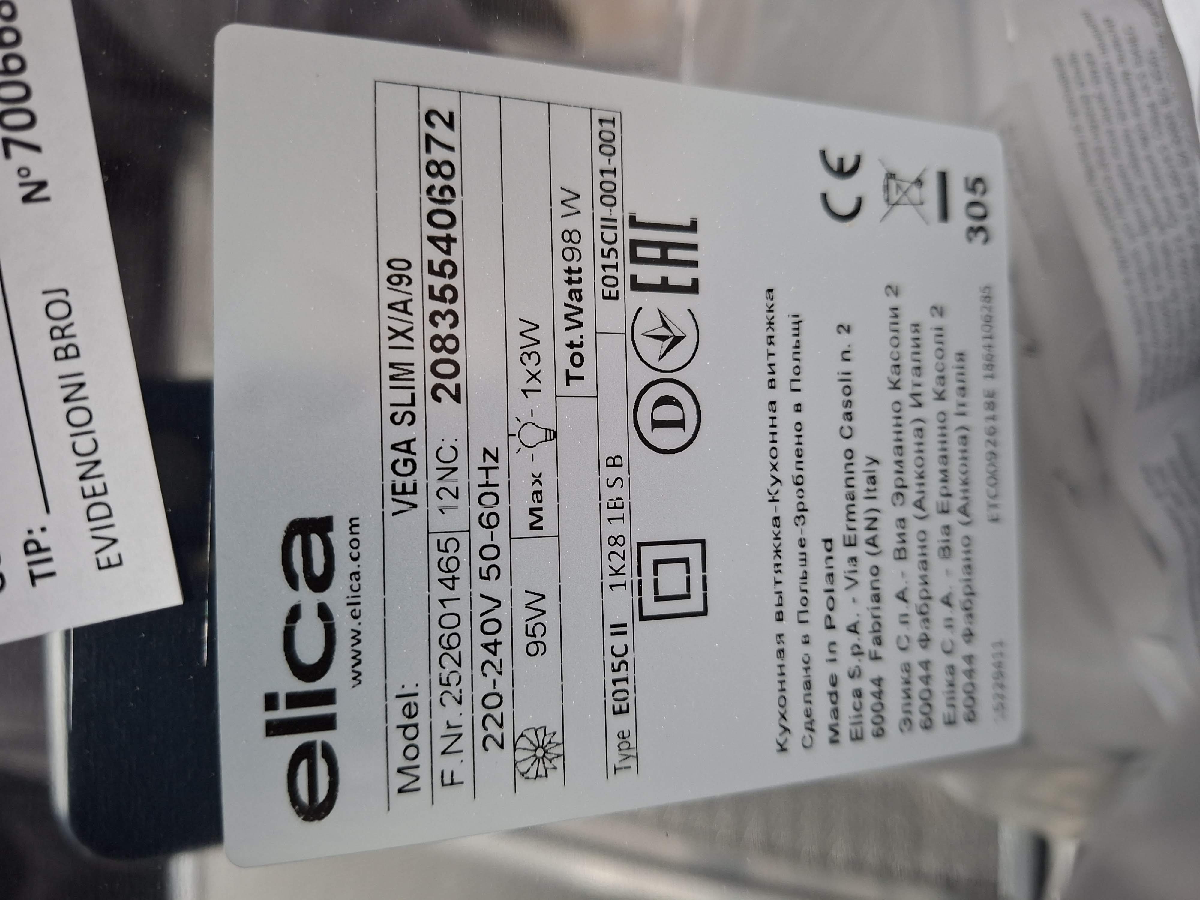 Aspirator Elica Vega Slim IX/A/90 (3), 90cm