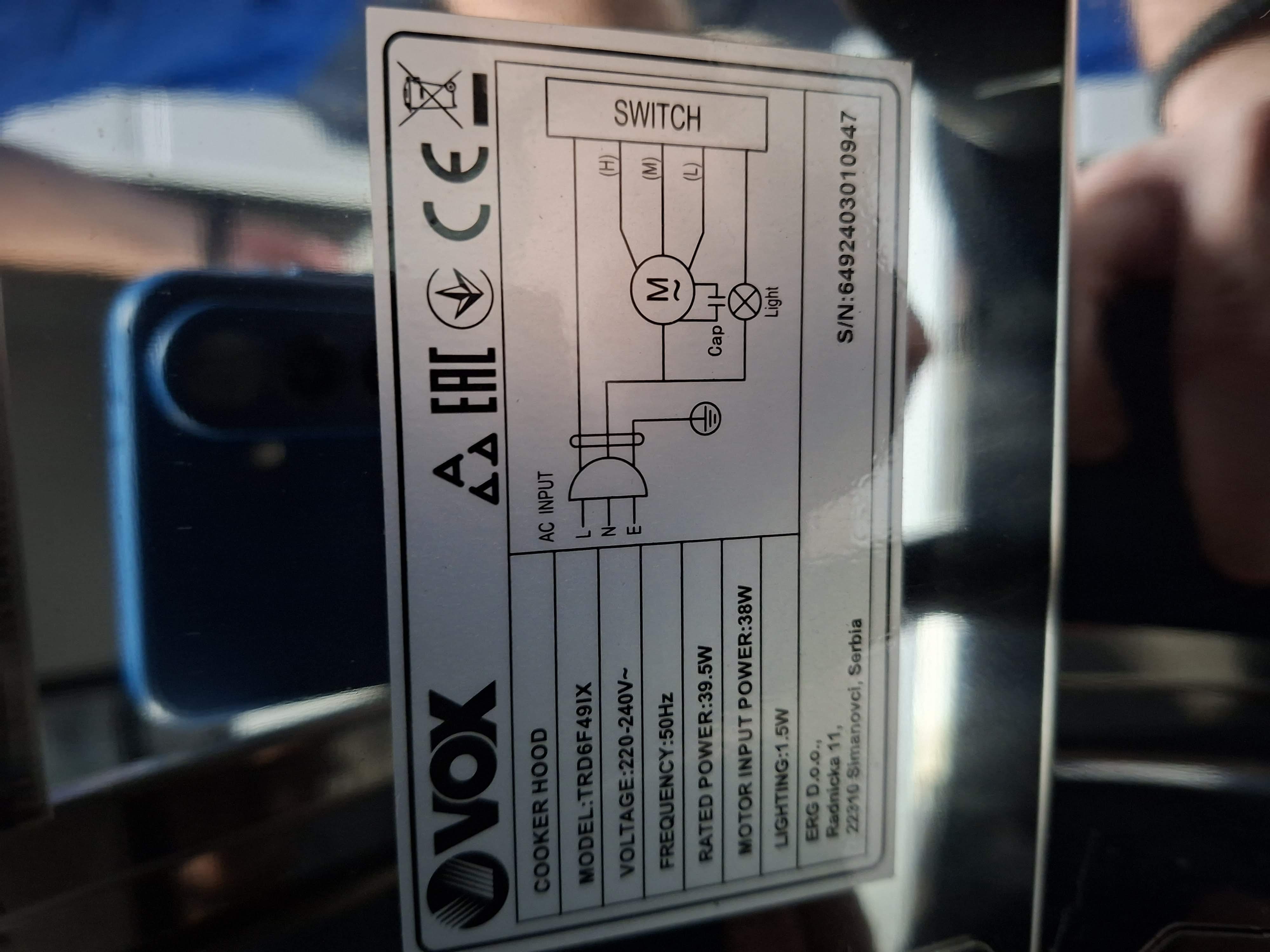 Aspirator Vox TRD 6F49 IX , 60cm