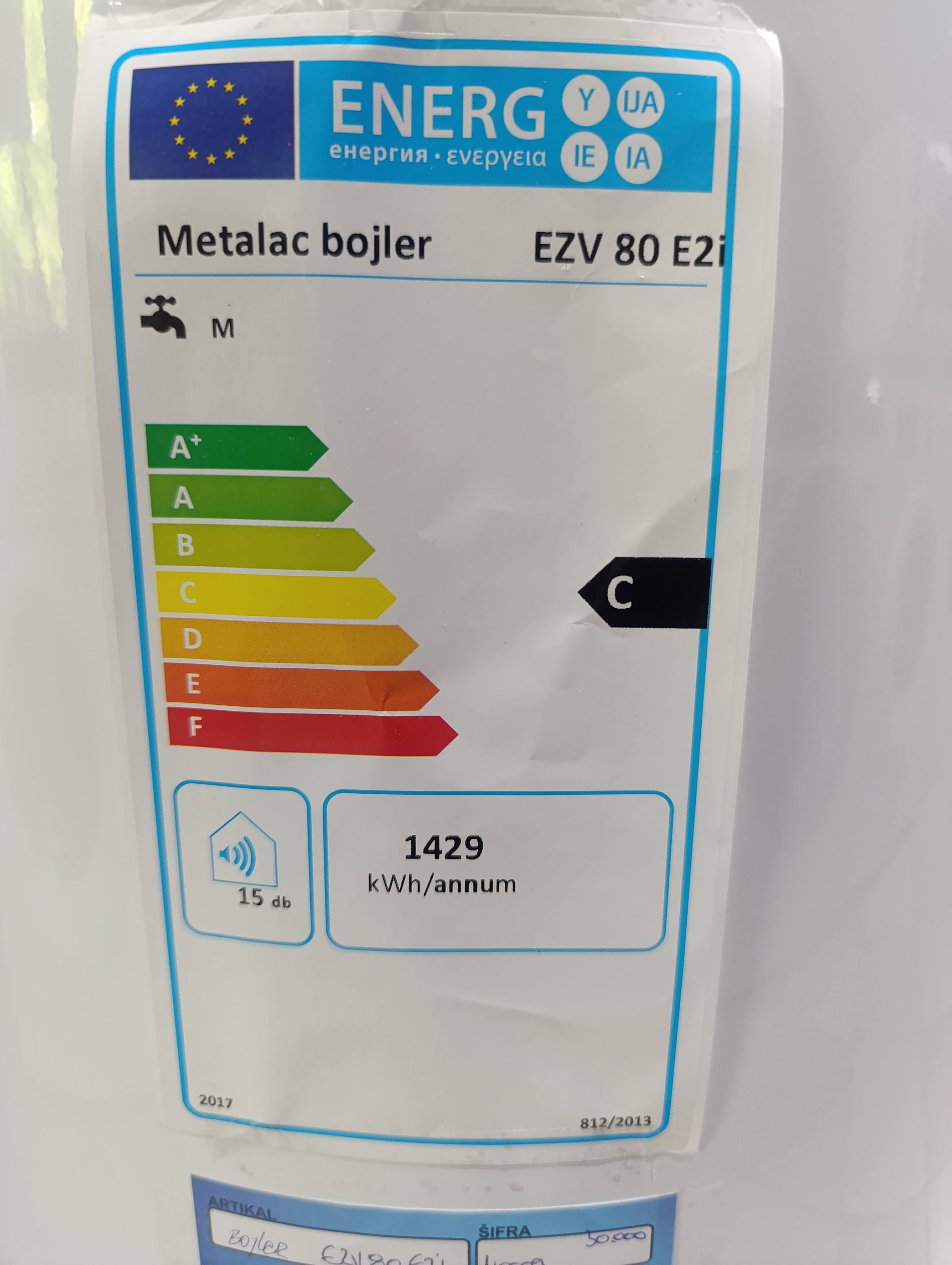 Bojler Metalac  EZV 80 E2i , 80L.