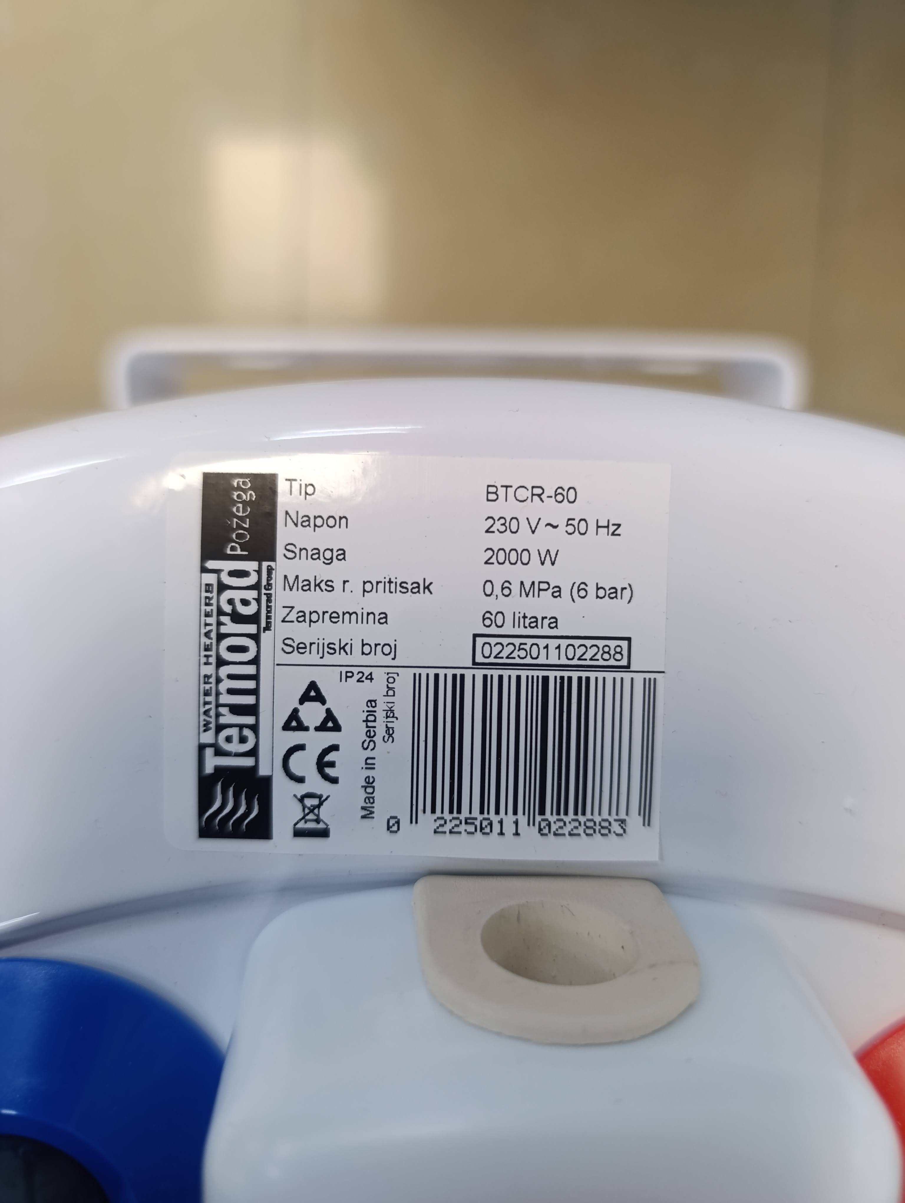 Bojler Termorad BTCR-60 , 60L.