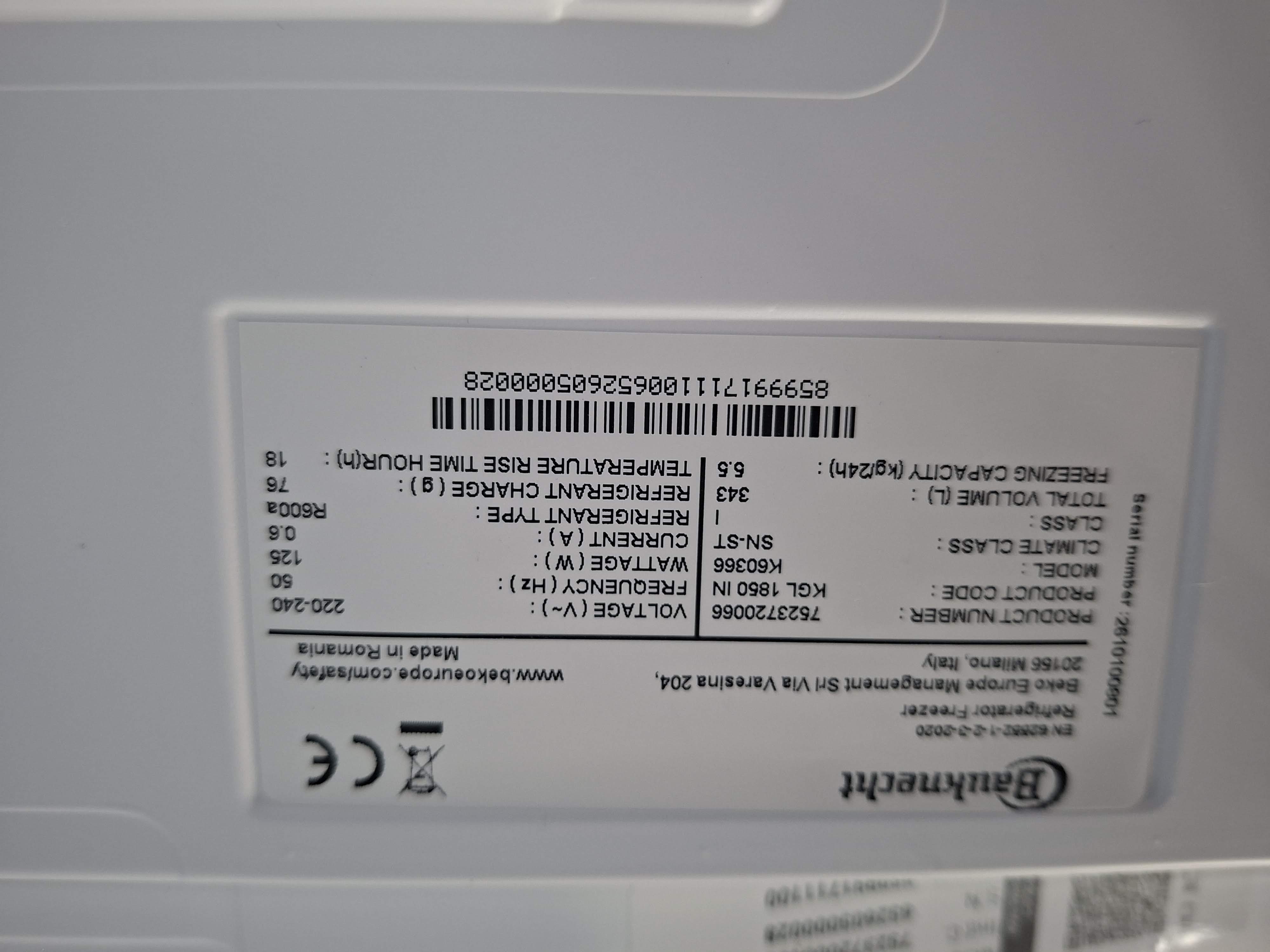 Frižider Bauknecht KGL 1850 IN , 189cm.