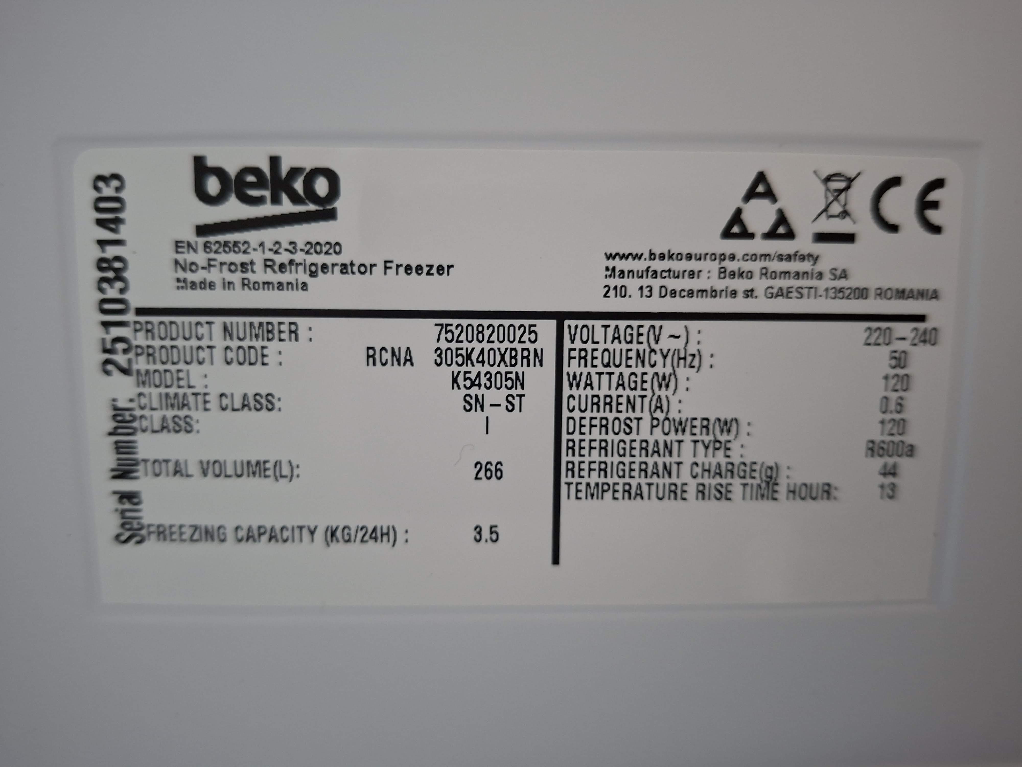 Frižider Beko RCNA305K40XBRN, 181 cm