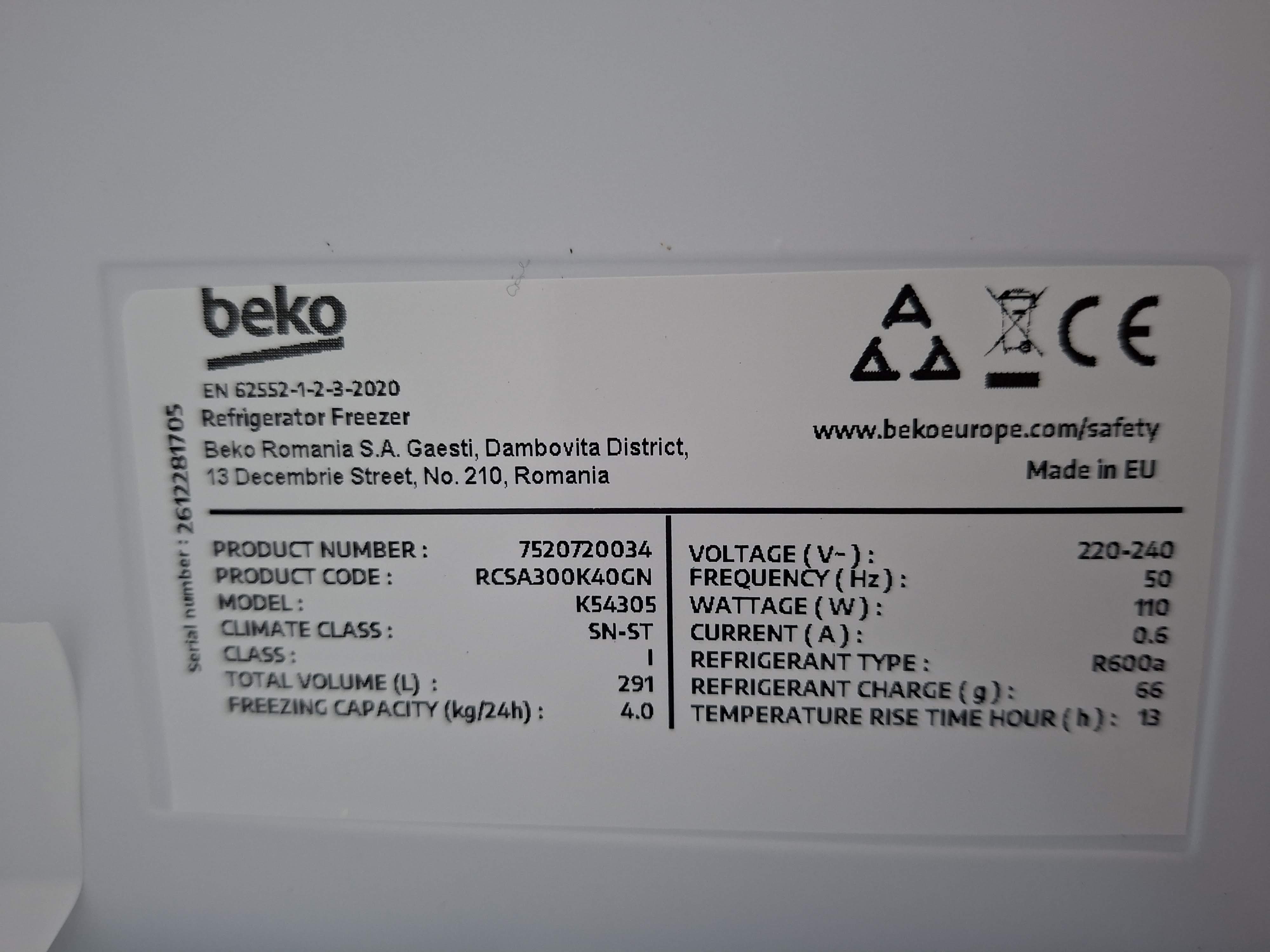 Frižider Beko RCSA300K40GN , 182 cm