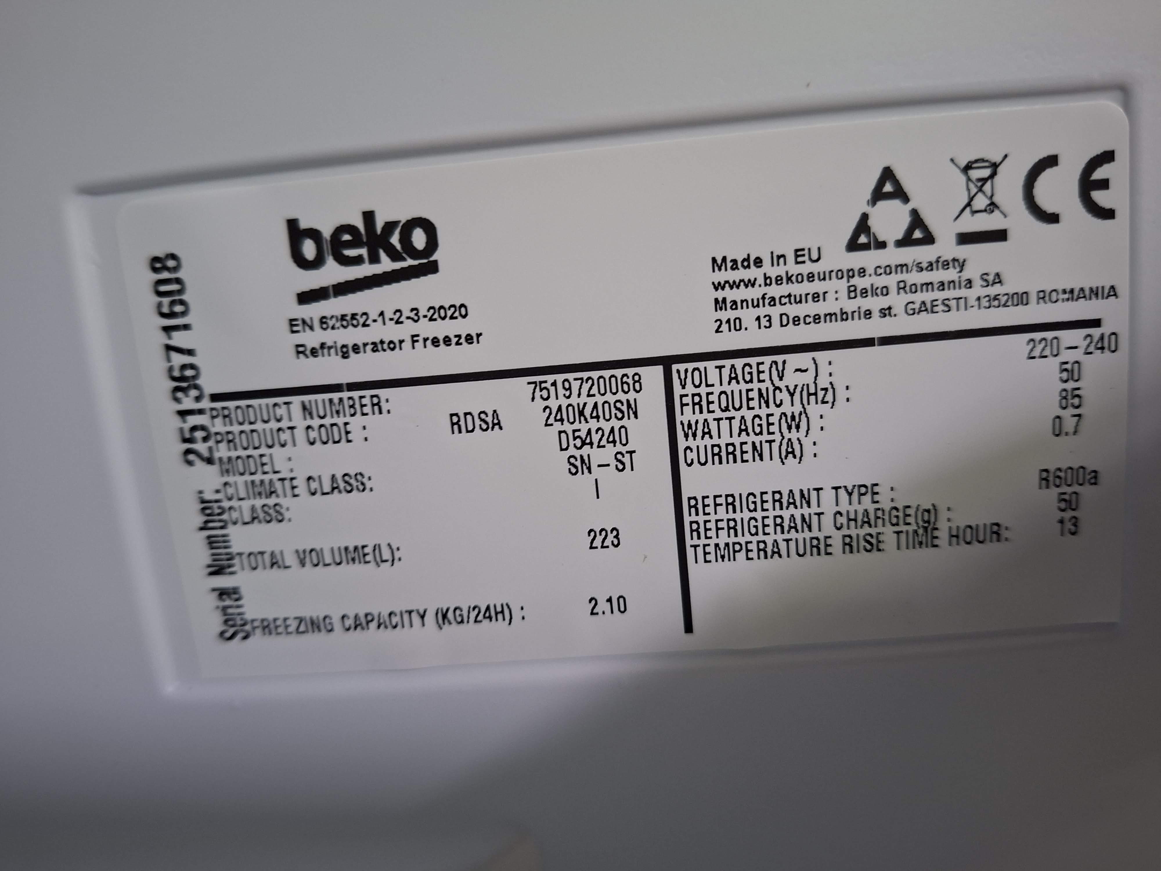 Frižider Beko RDSA240K40SN ,147cm