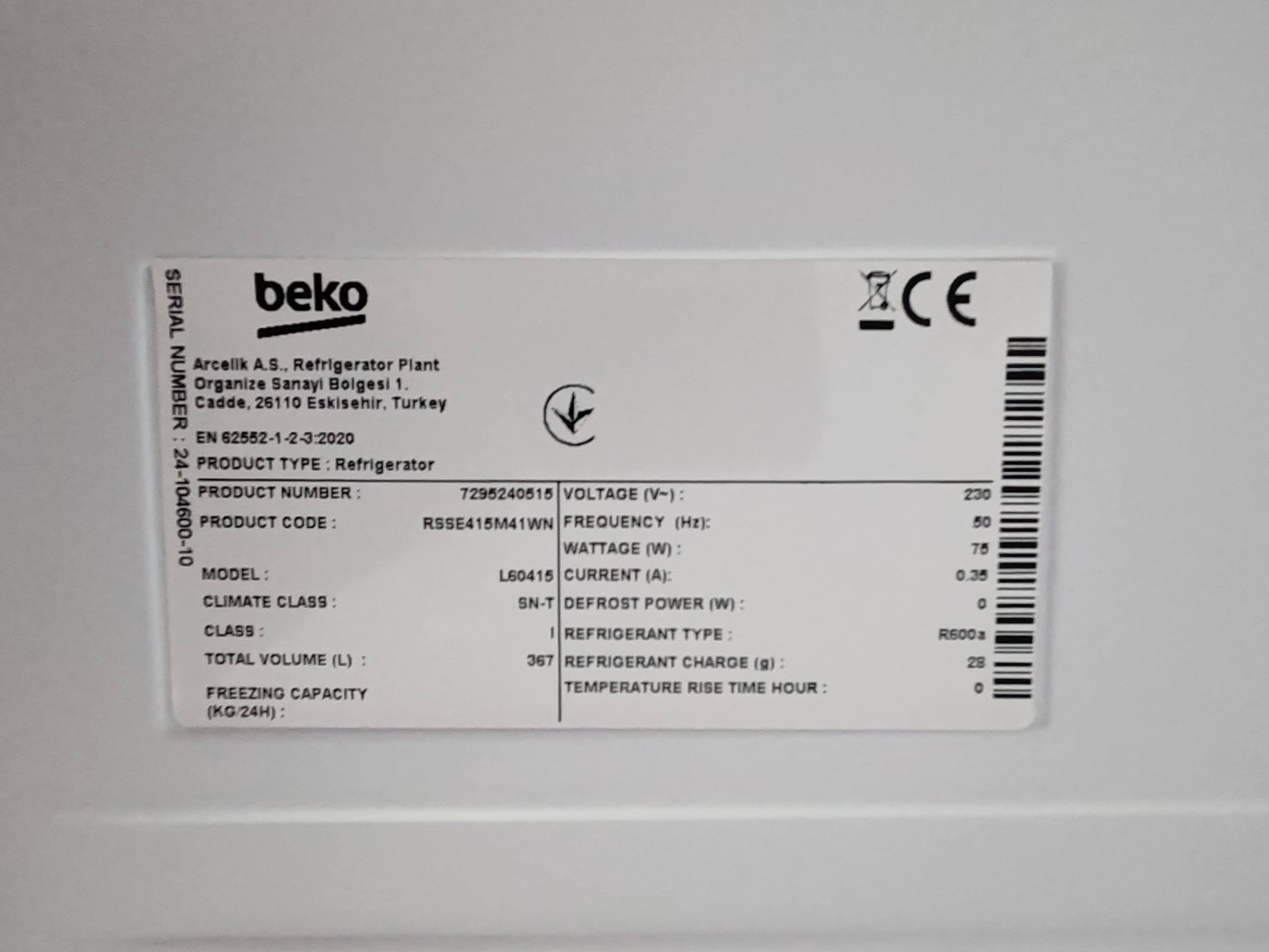 Frižider Beko RSSE415M41WN, 172cm