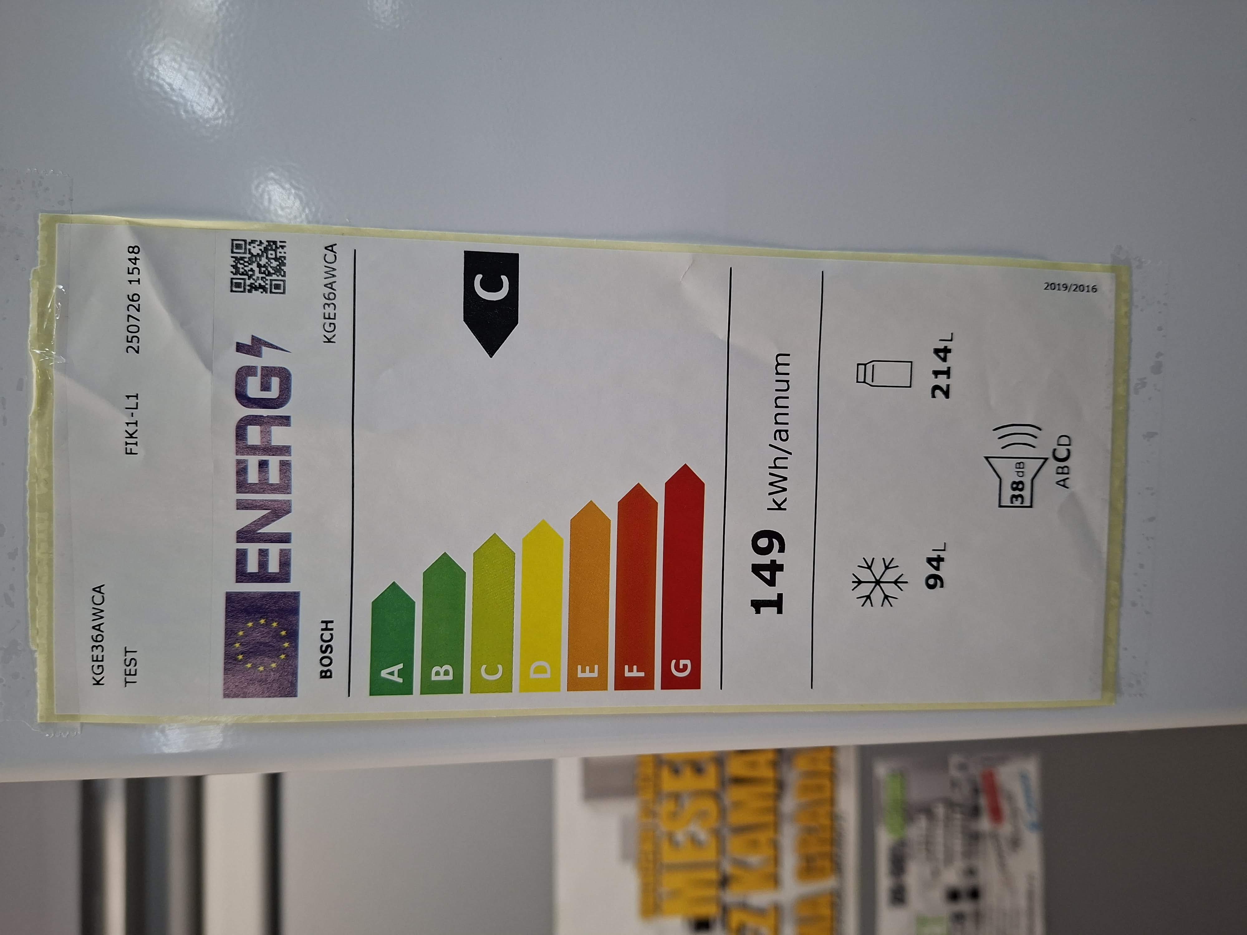 Frižider Bosch KGE36AWCA , 186 cm.