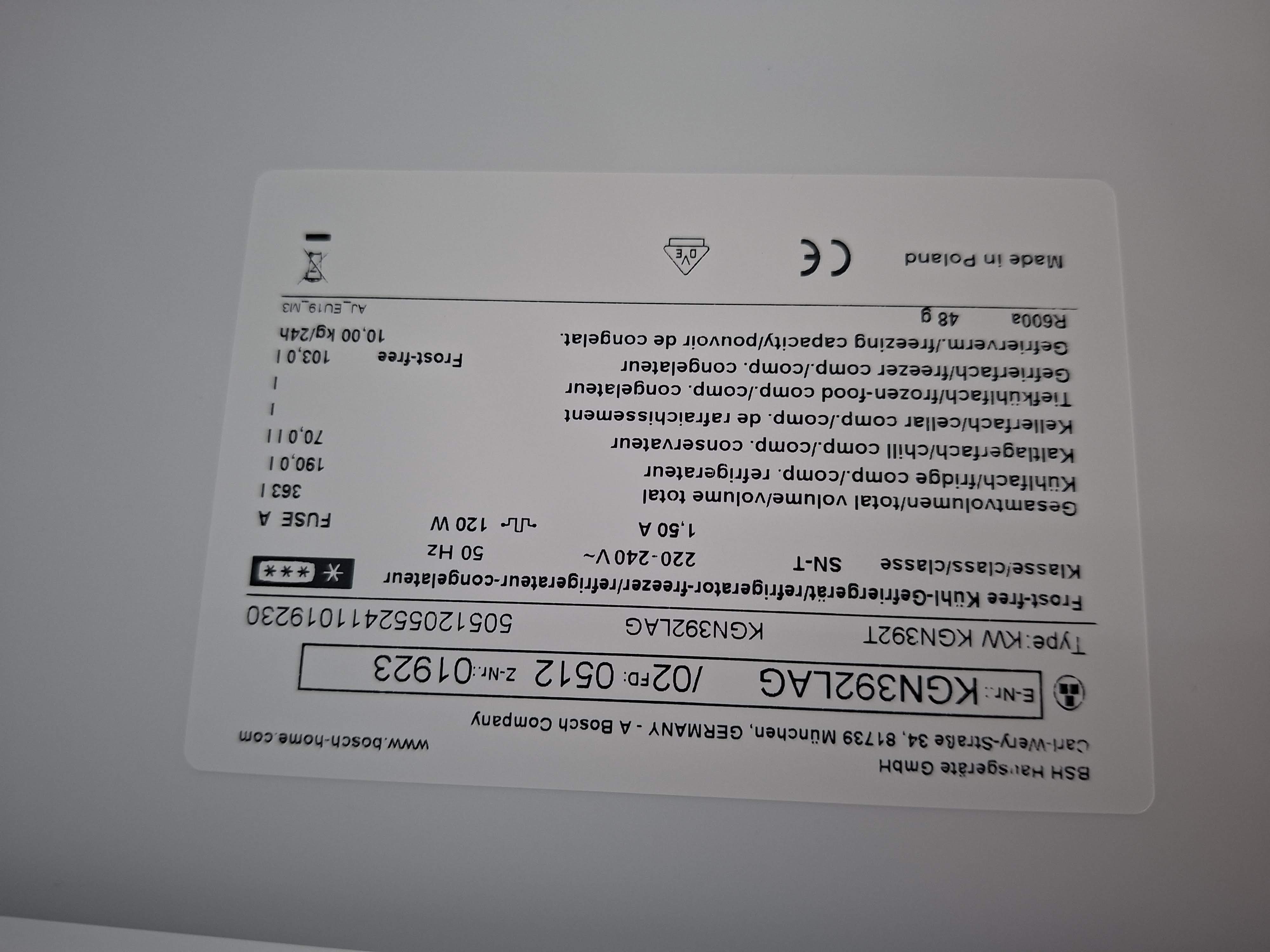 Frižider Bosch KGN392LAG , 203 cm