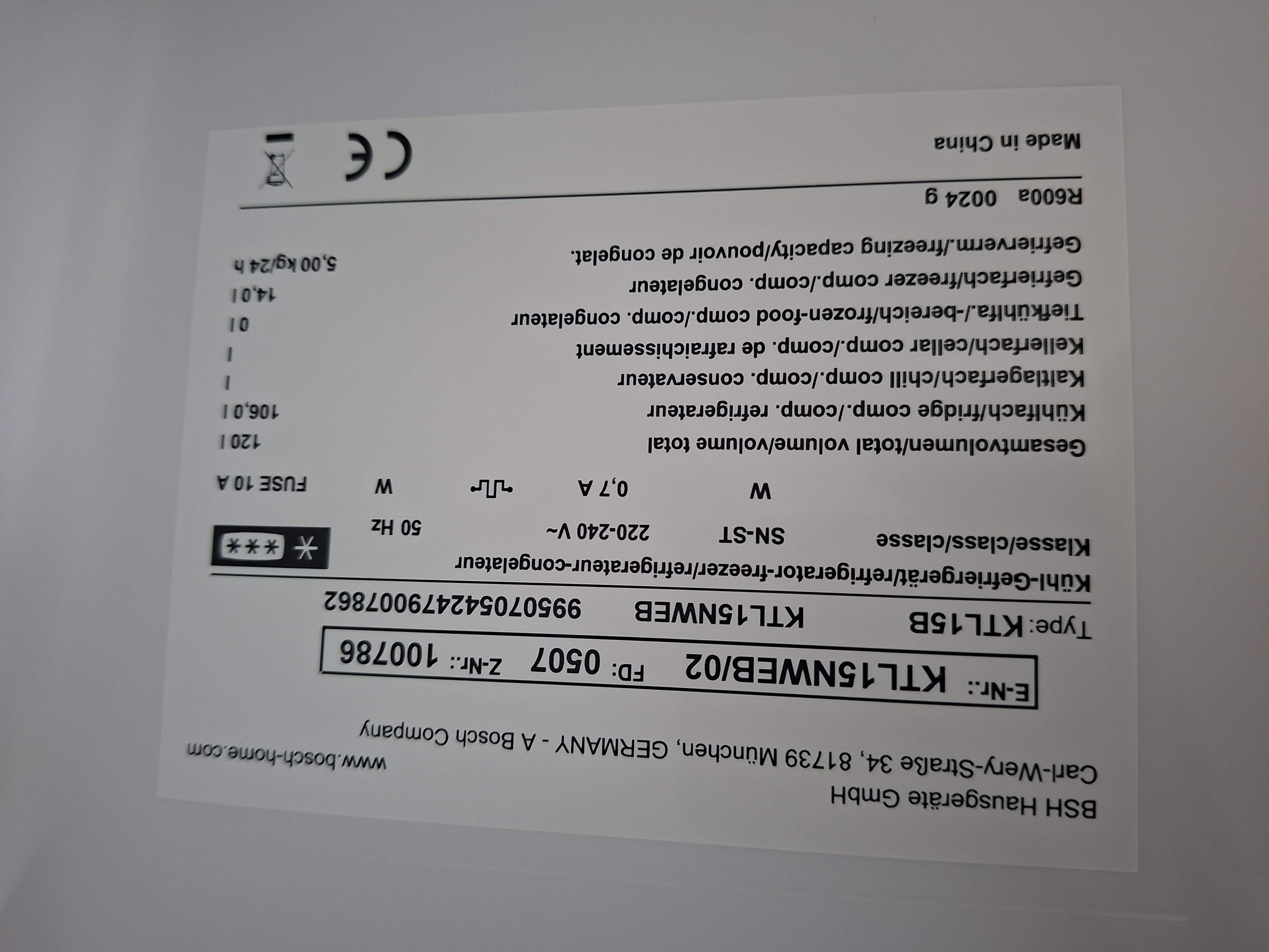 Frižider Bosch KTL15NWEB/01 , 85 cm.