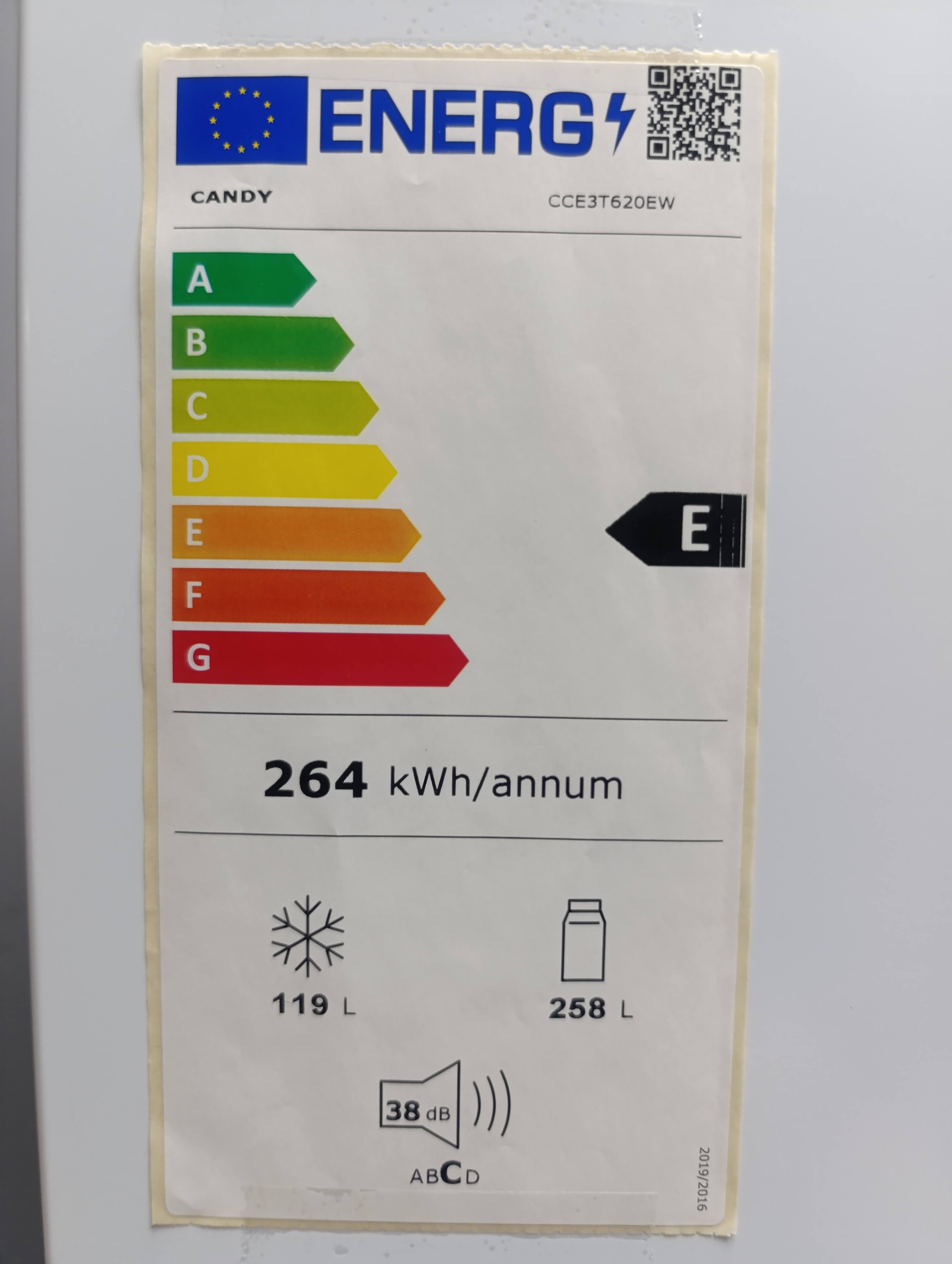 Frižider Candy CCE3T620EW , 200 cm.