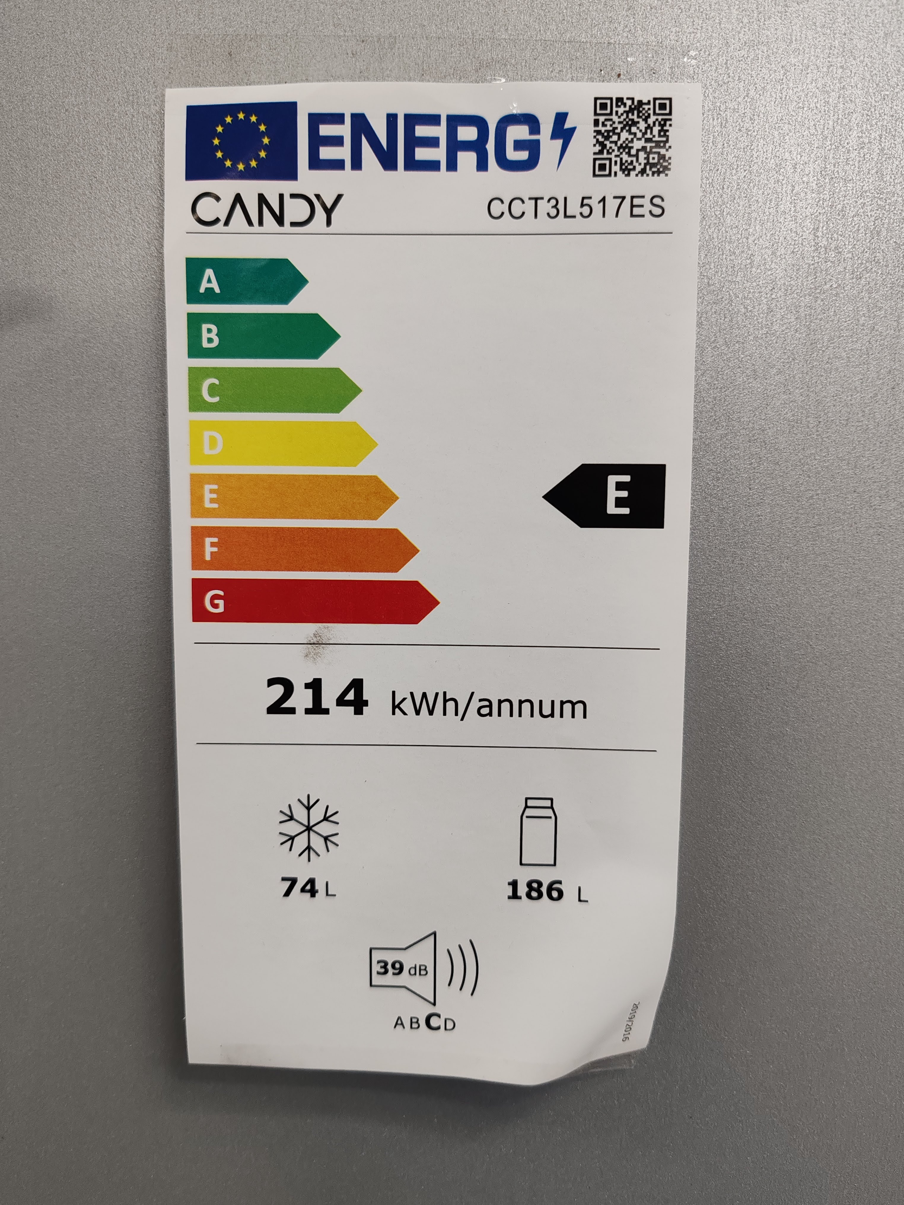 Frižider Candy CCT3L517ES, 176cm