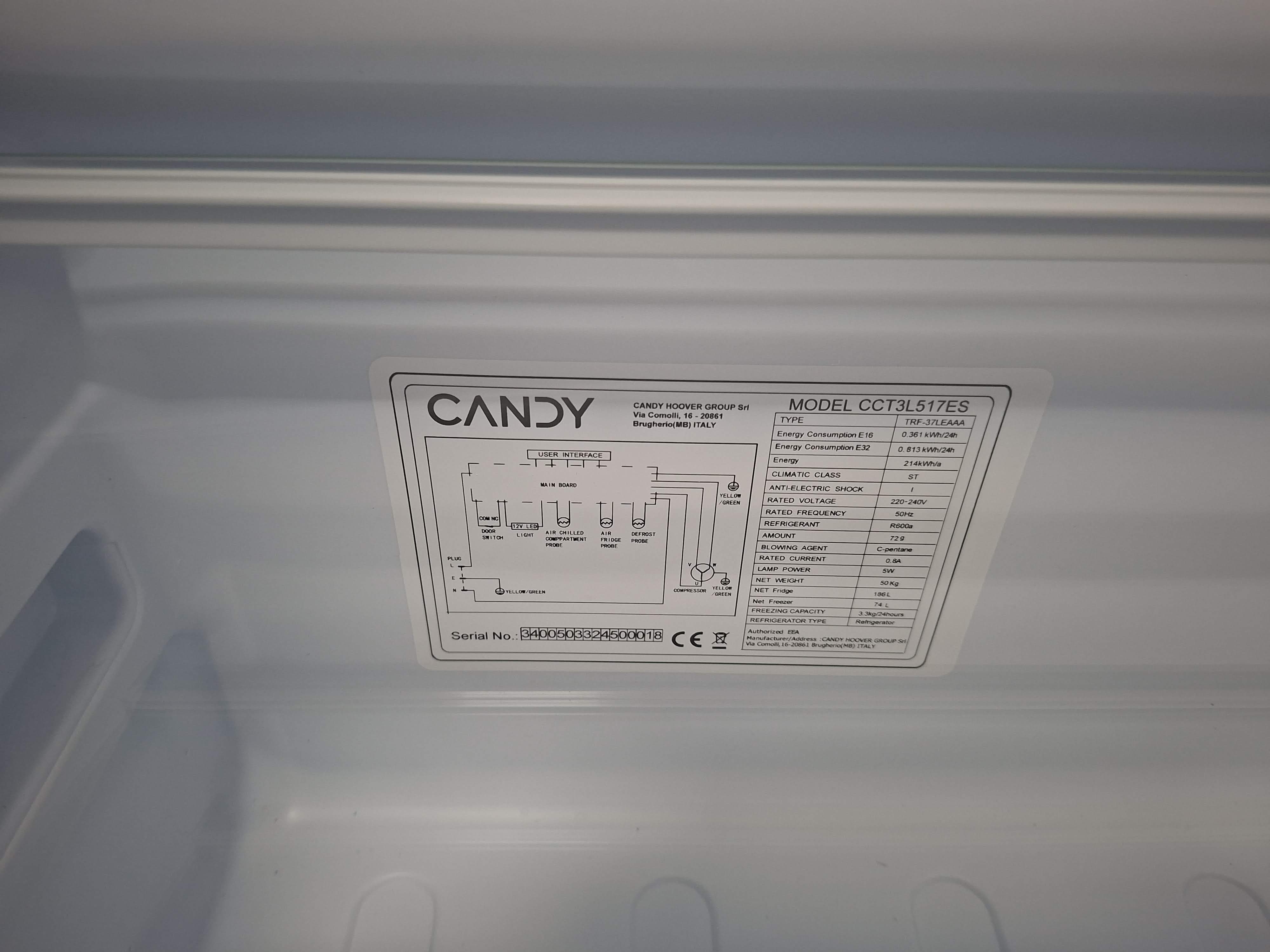 Frižider Candy CCT3L517ES, 176cm