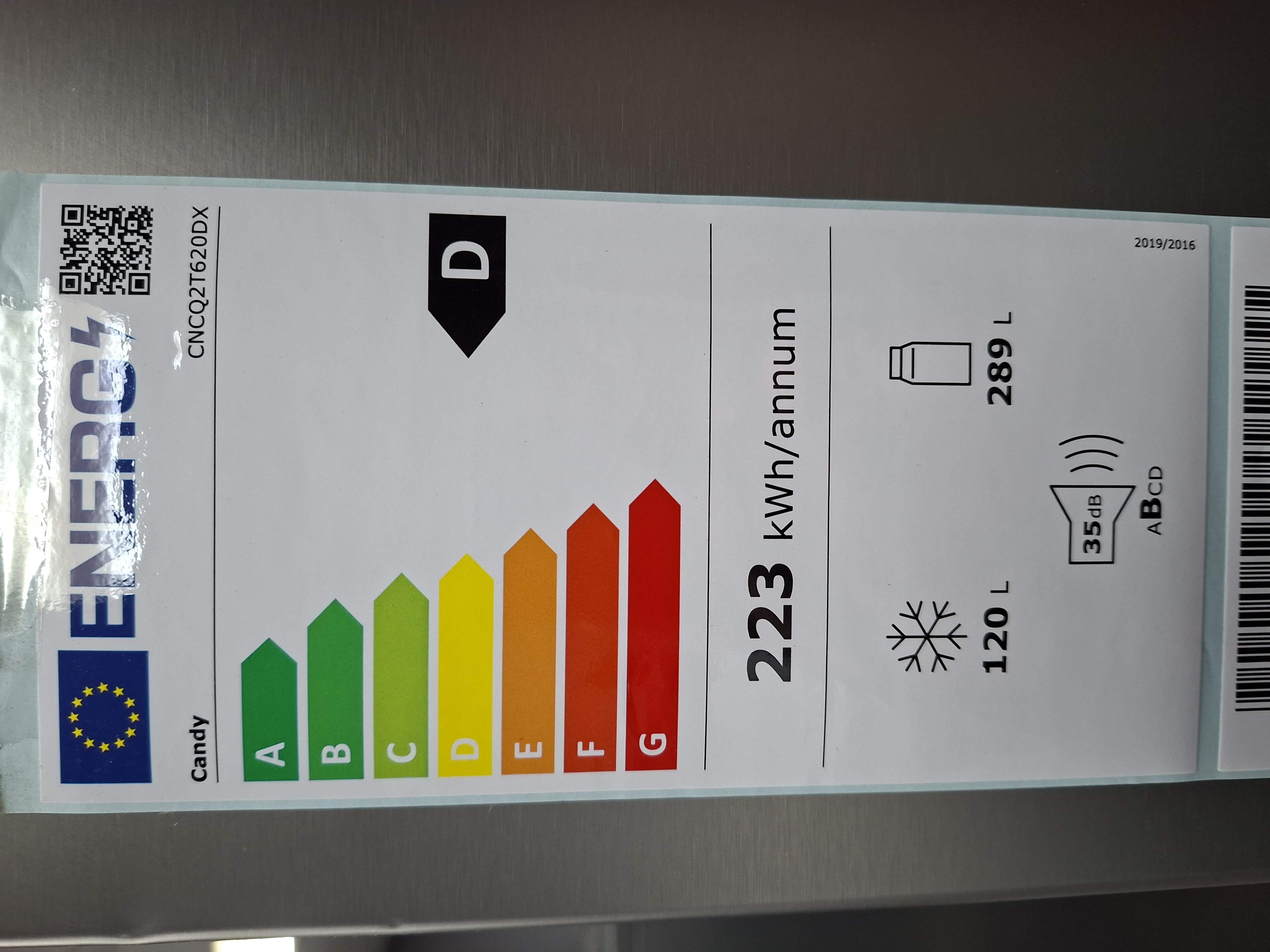 Frižider Candy CNCQ2T620DX , 205 cm.