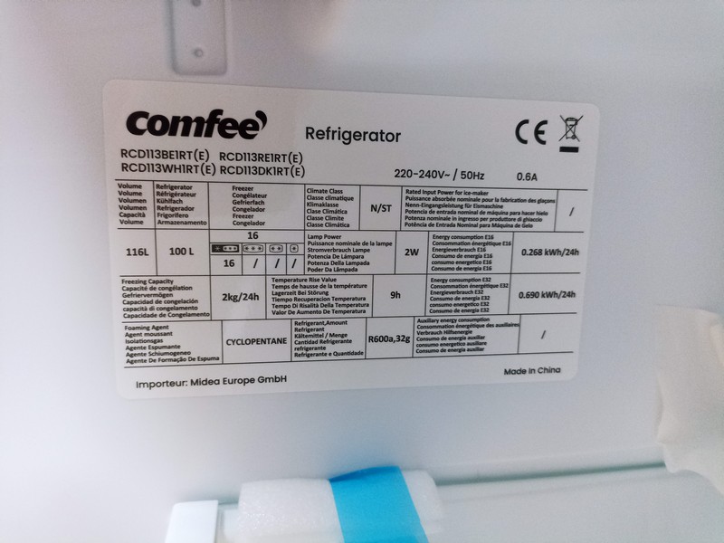 Frižider Comfee RCD113WH1RT(E) , 84cm.