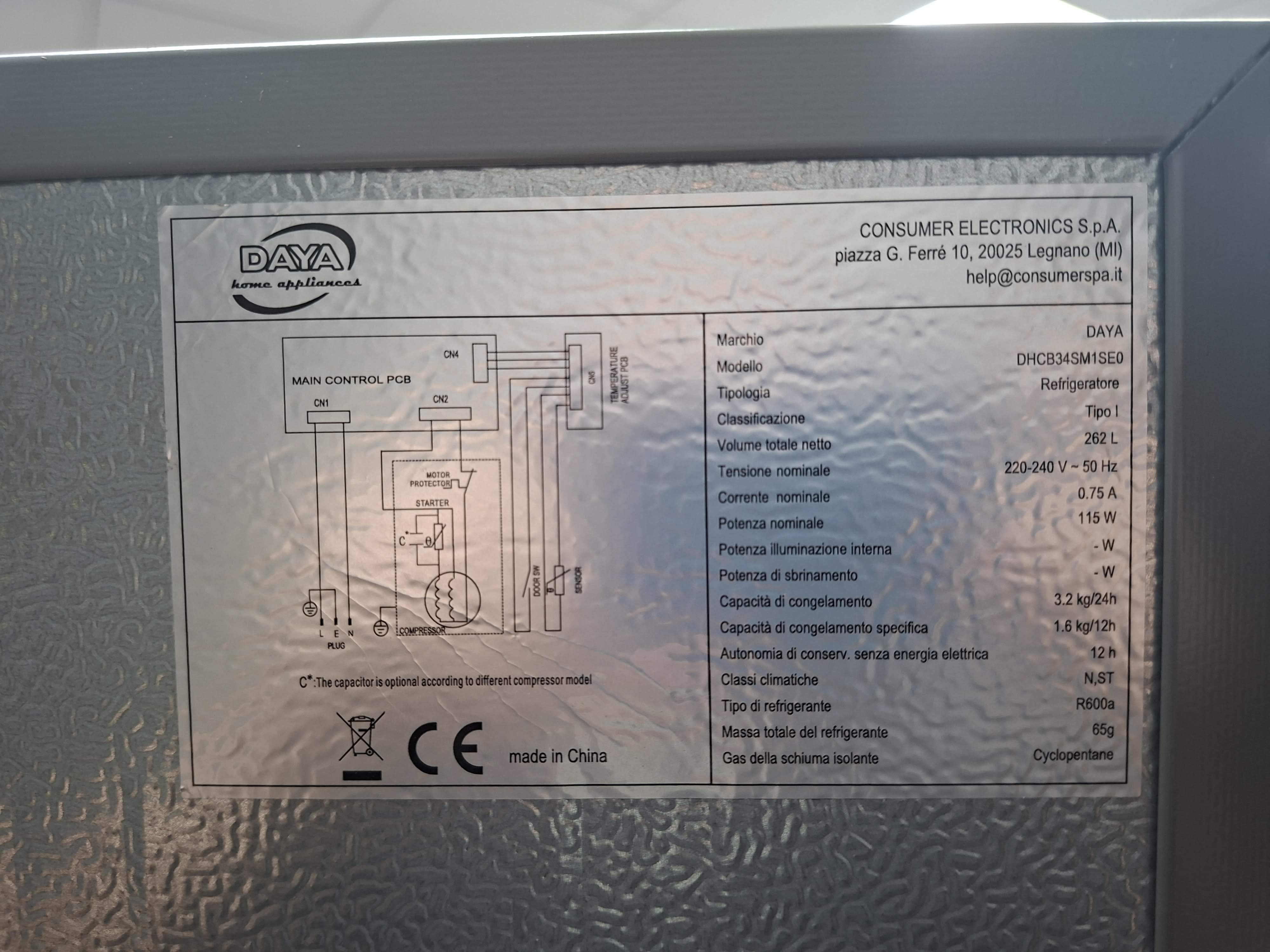 Frižider Daya DHCB34SM1SE0, 180cm