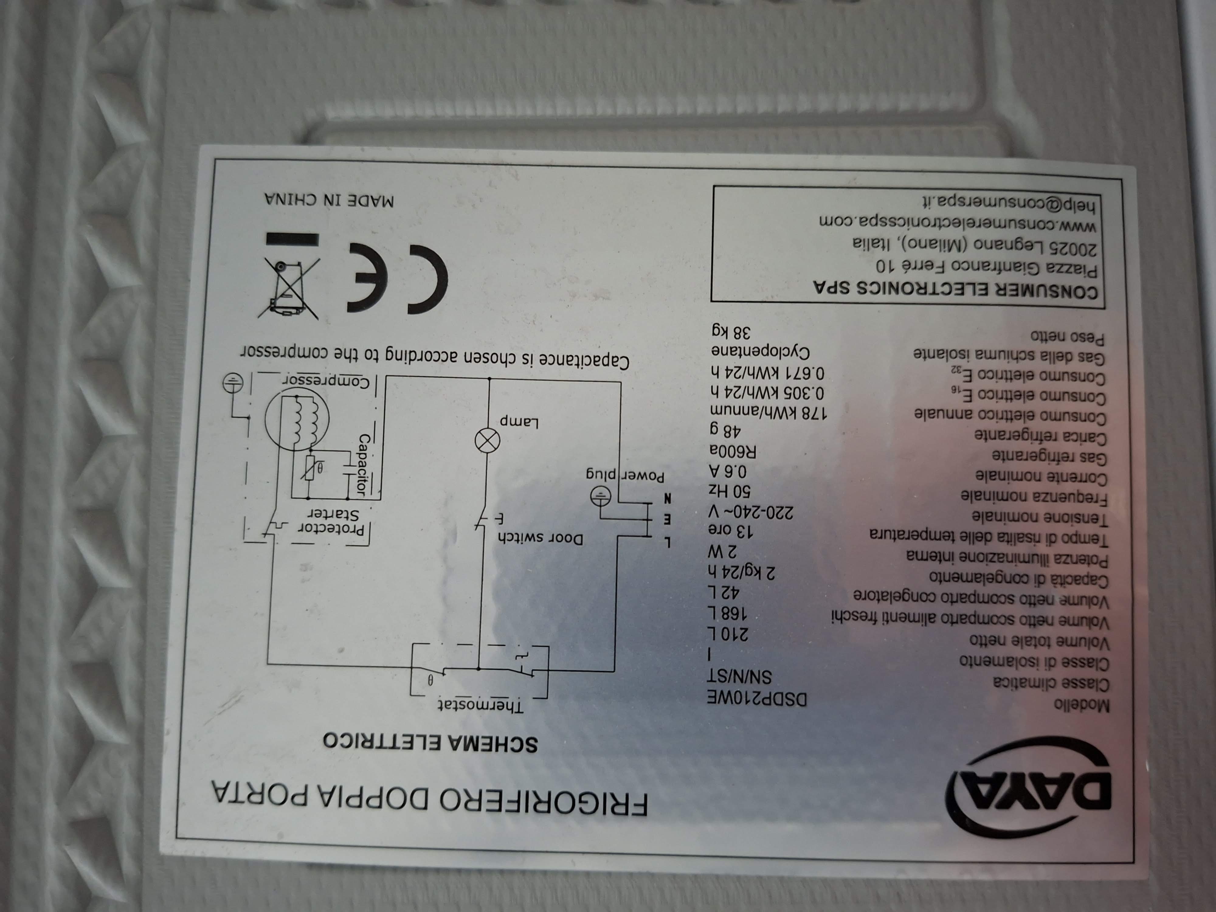 Frižider Daya  DSDP210WE , 143 cm.