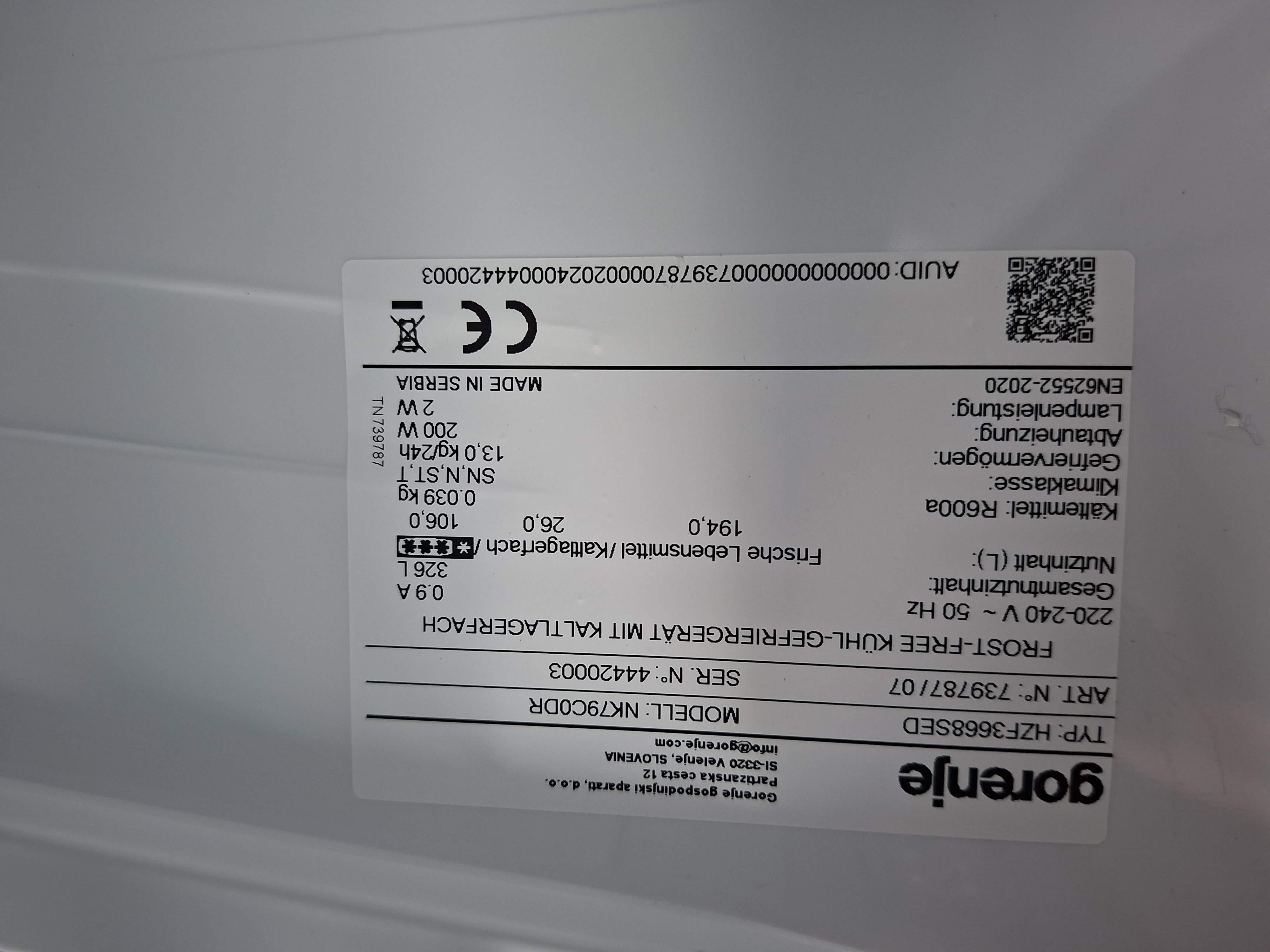 Frižider Gorenje NK79C0DR , 185cm.
