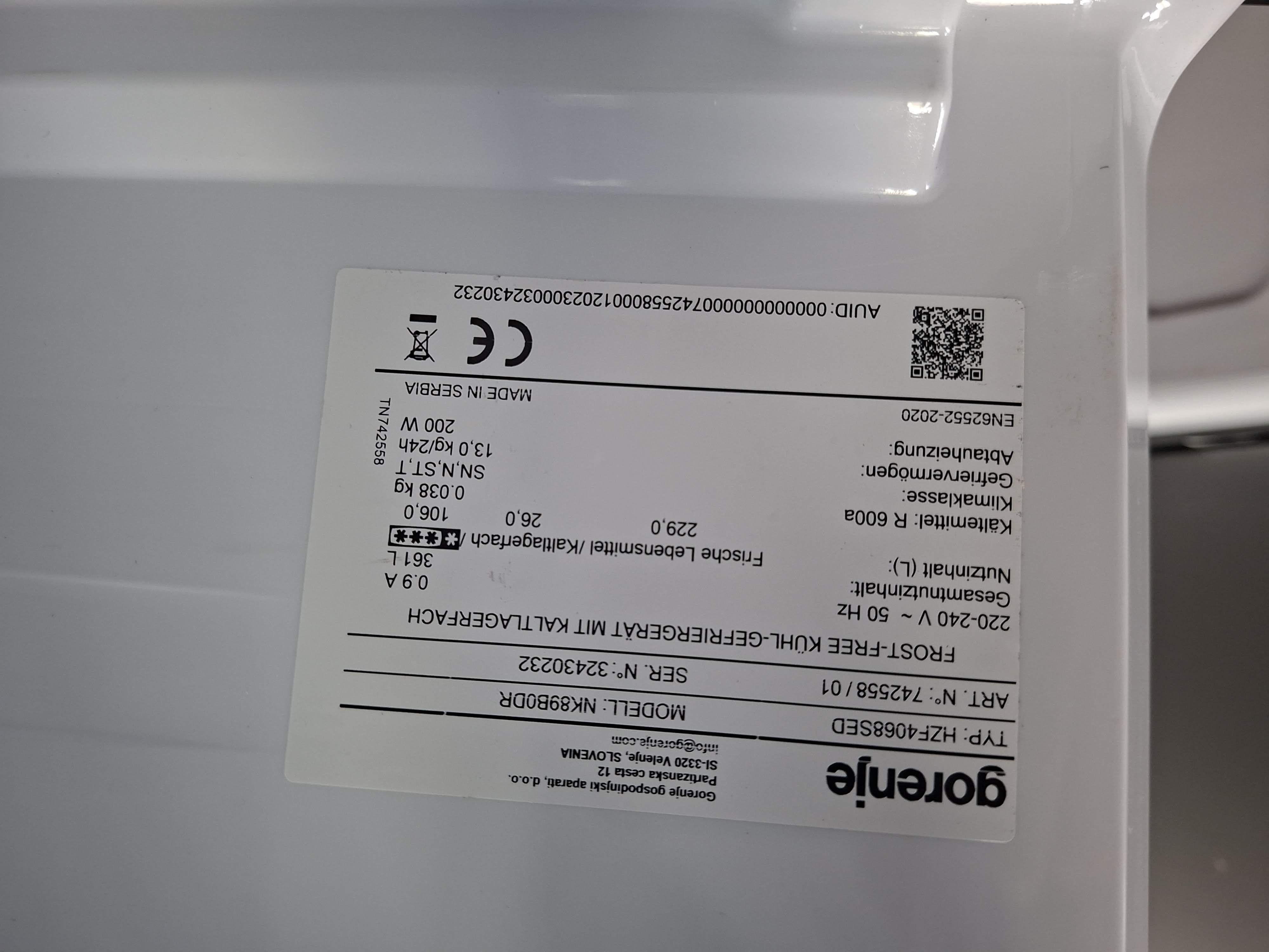 Frižider Gorenje NK89B0DR , 200 cm.