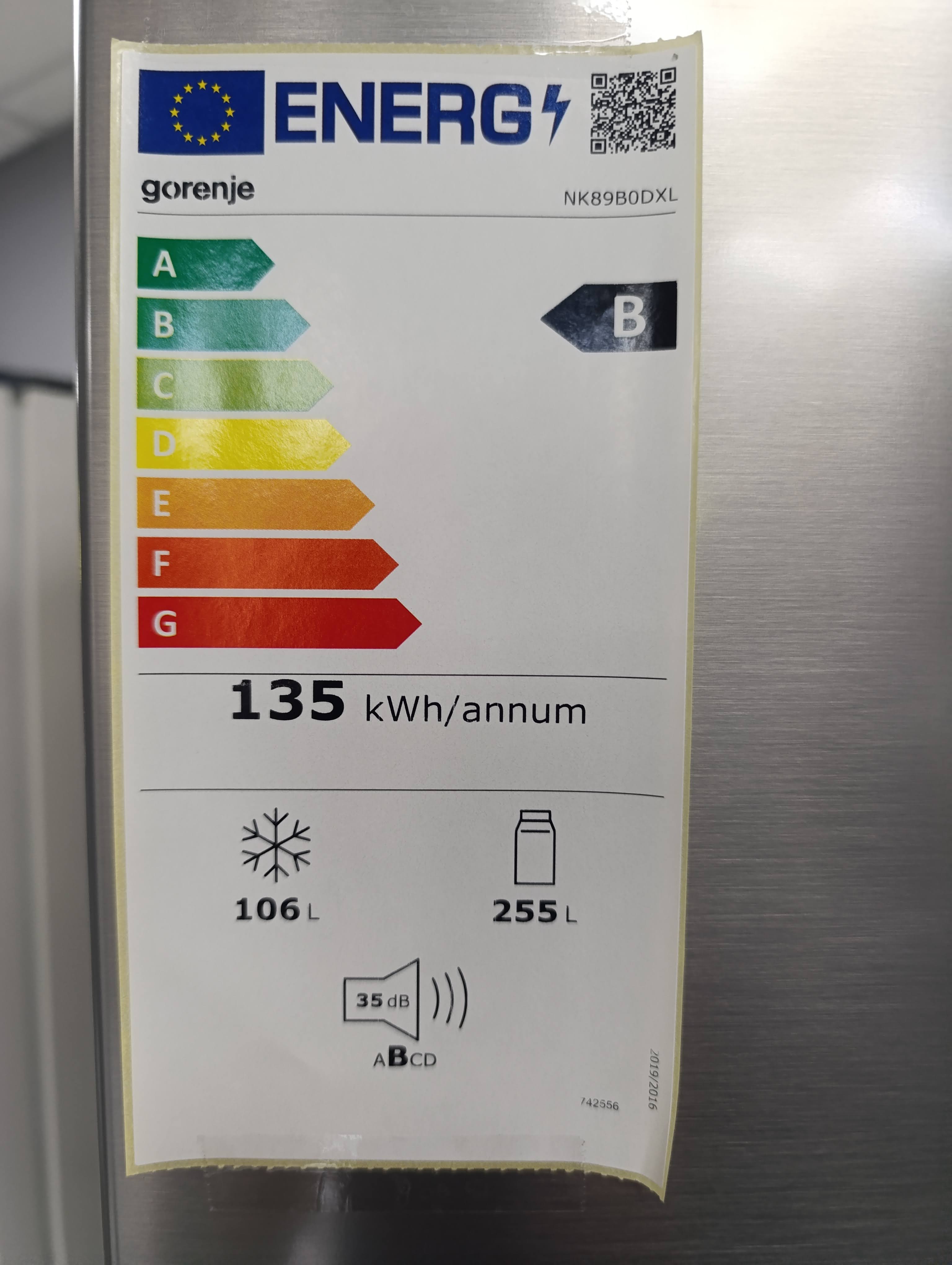 Frižider Gorenje NK89B0DXL , 200 cm.