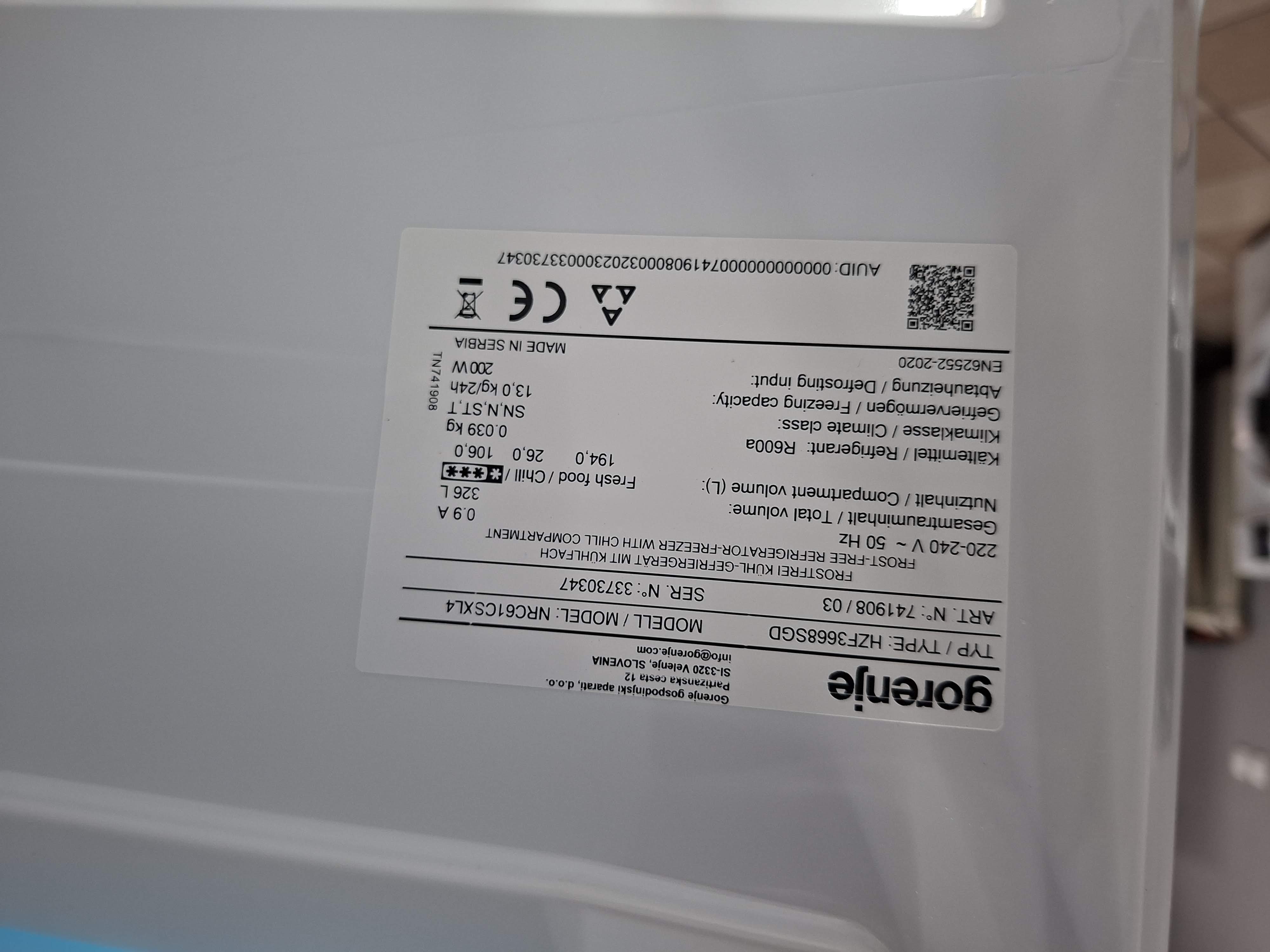 Frižider Gorenje NRC61CSXL4 , 185cm.