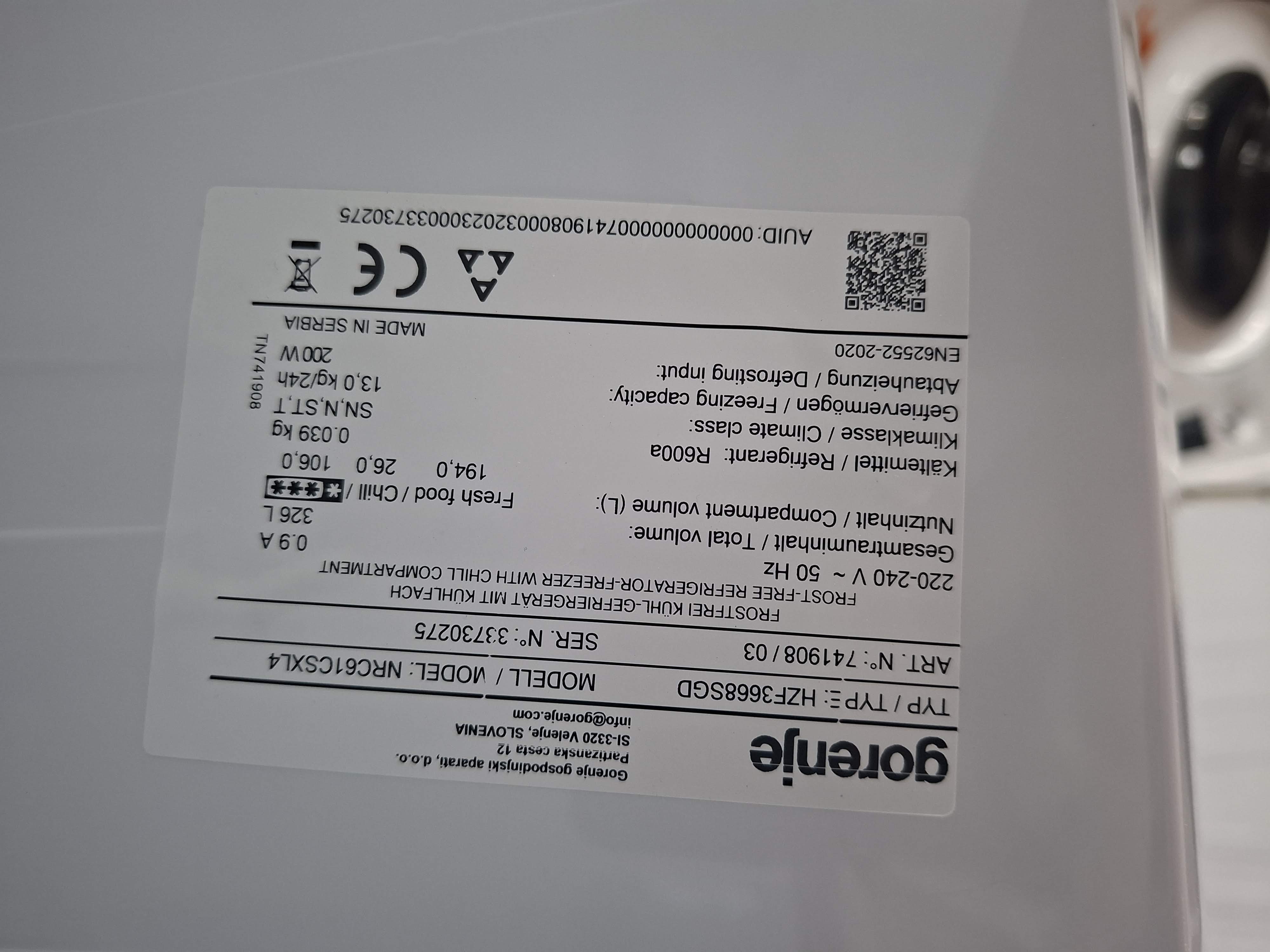 Frižider Gorenje NRC61CSXL4 , 185cm.