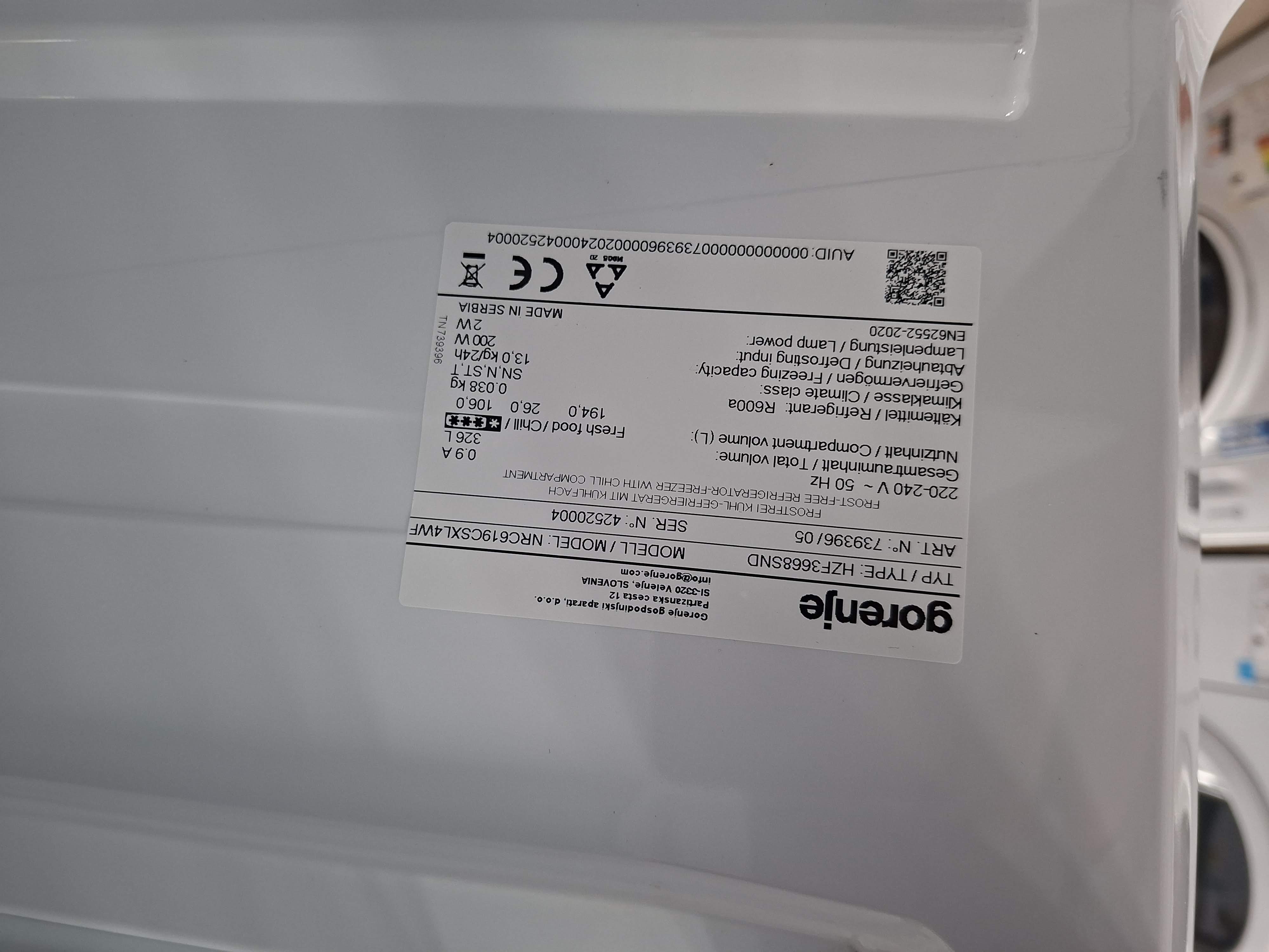 Frižider Gorenje NRC61CSXL4WF , 185cm.