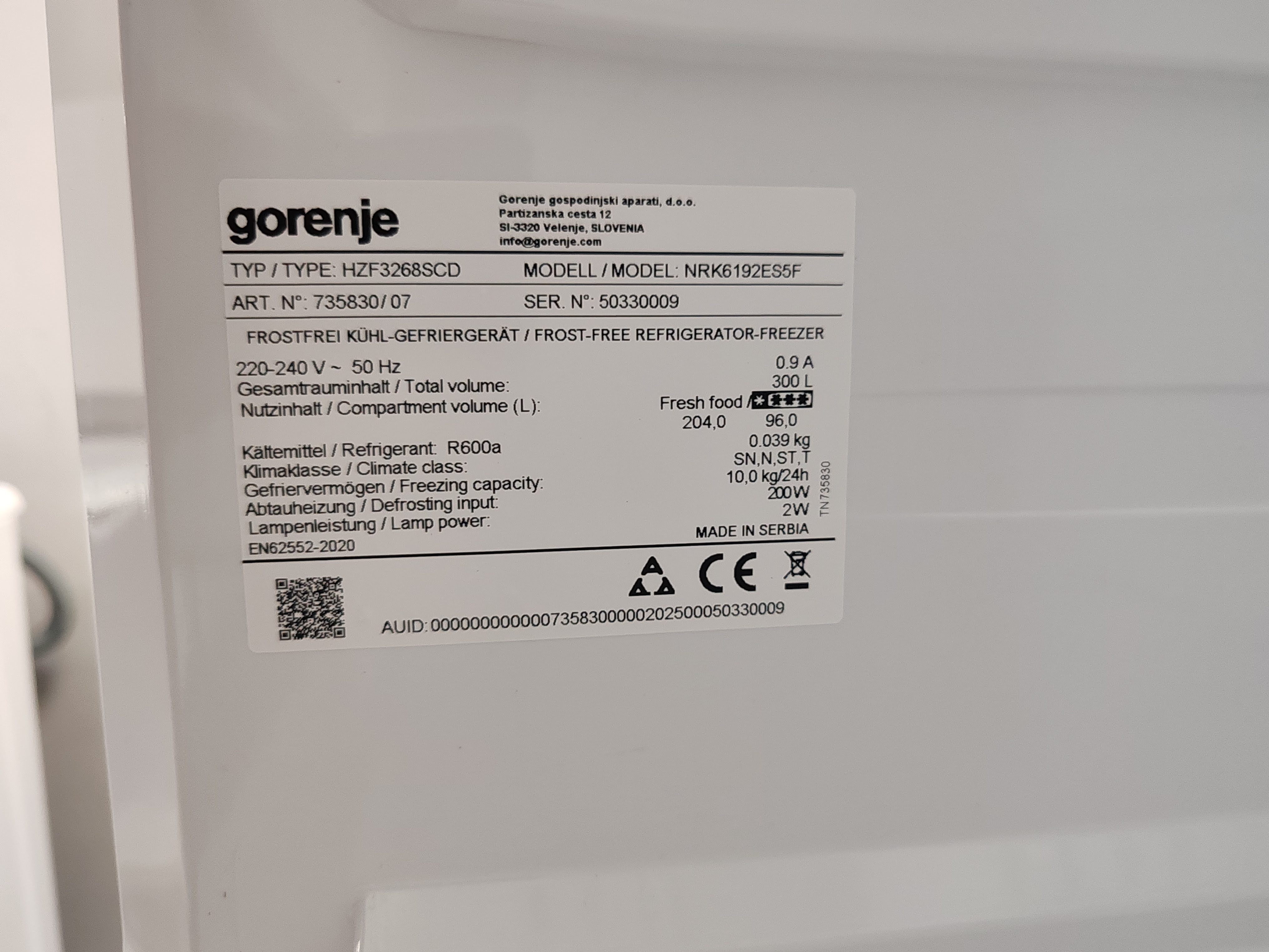 Frižider Gorenje NRK6192ES5F , 185 cm