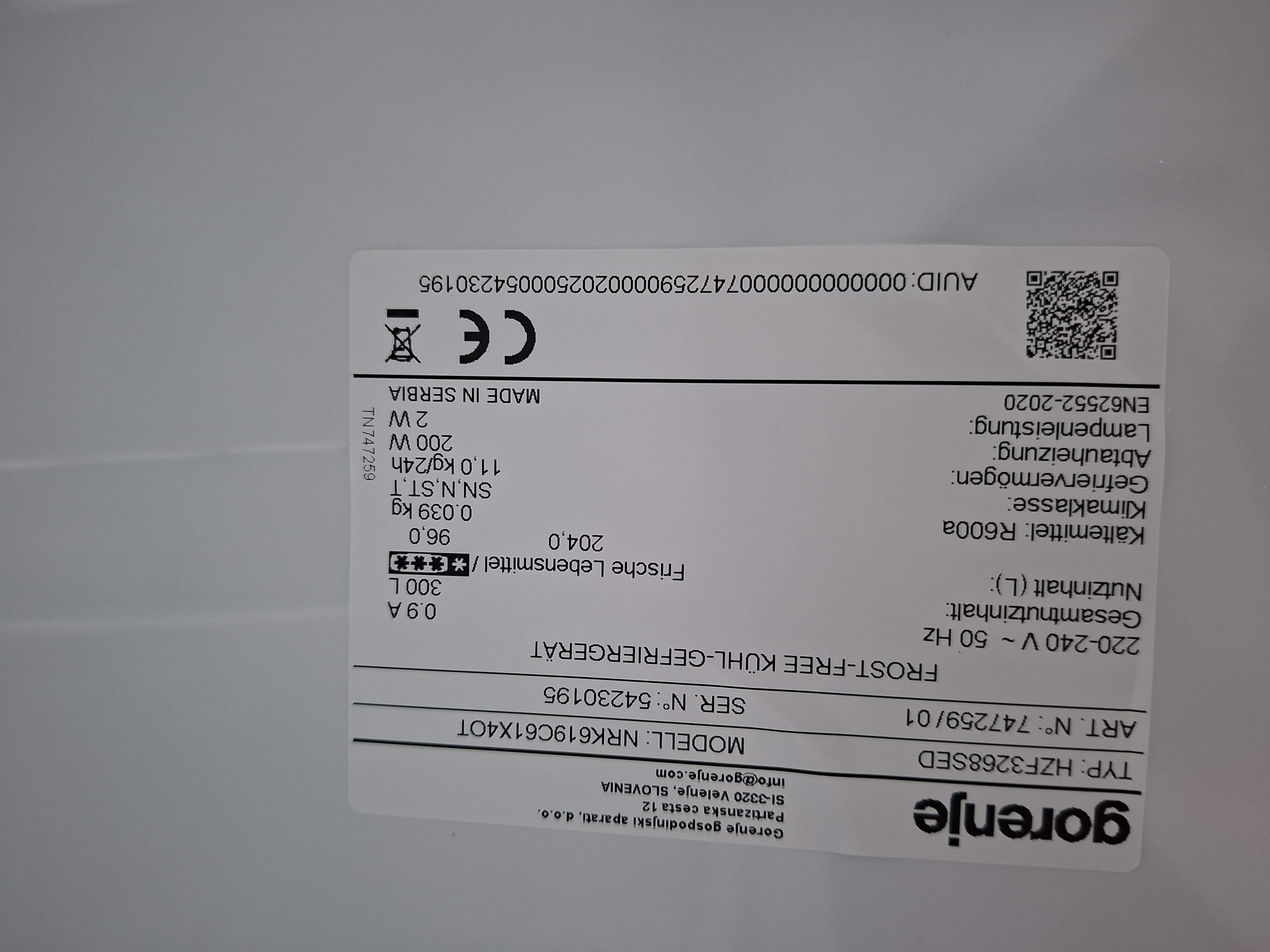 Frižider Gorenje NRK619C61X4OT, 185cm