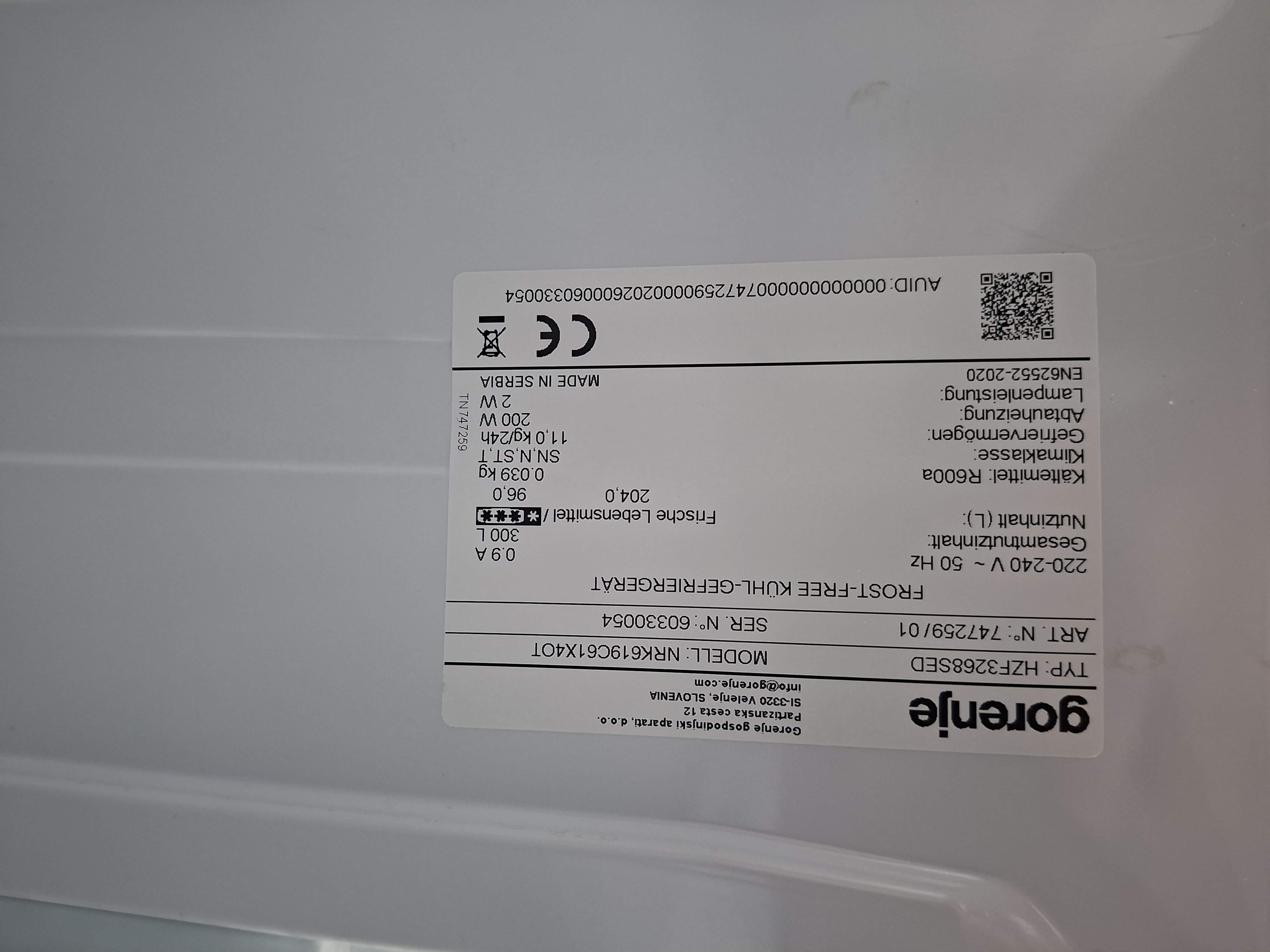 Frižider Gorenje NRK619C61X4OT, 185cm