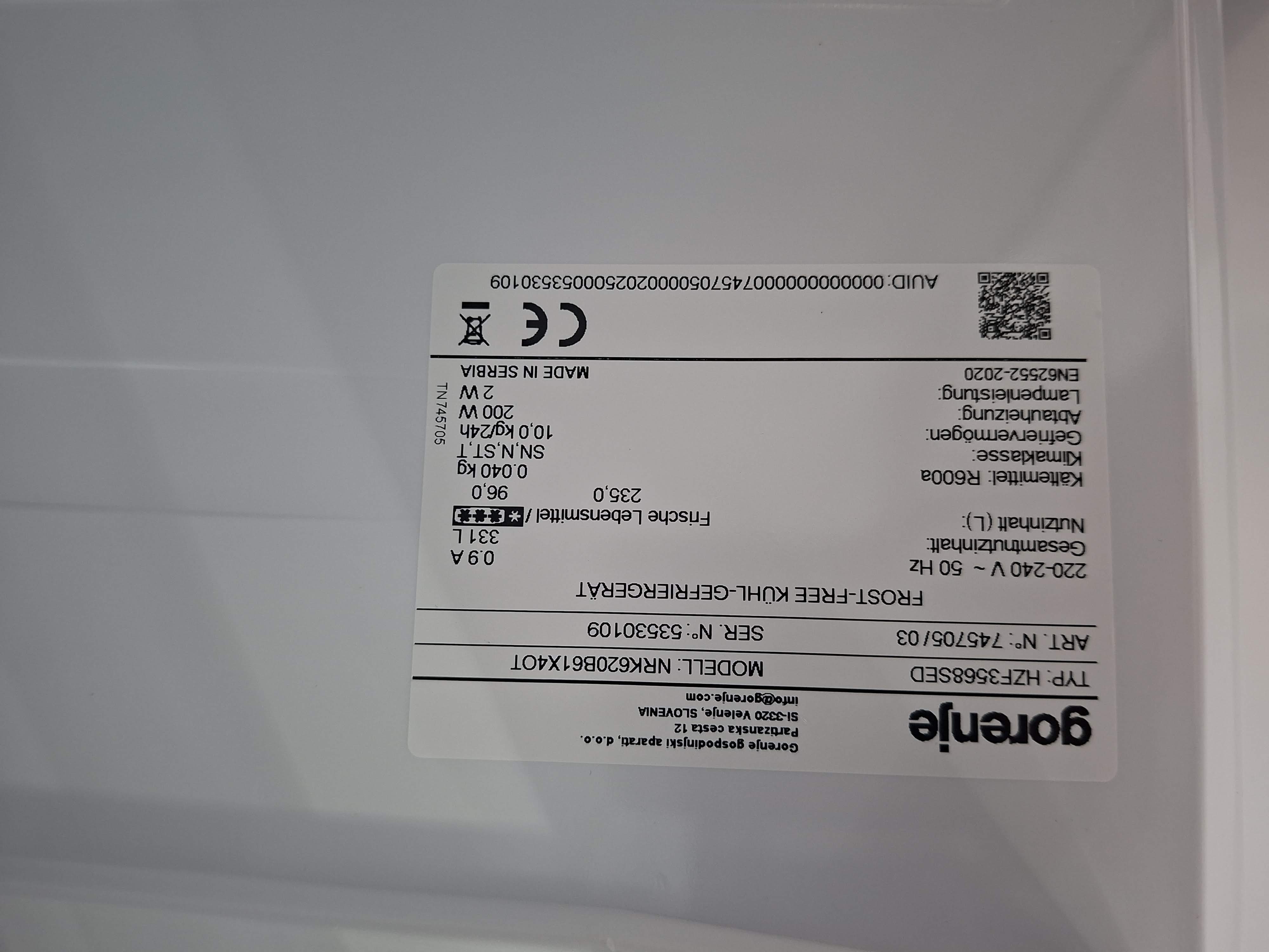 Frižider Gorenje NRK620B61X4OT, 200 cm.