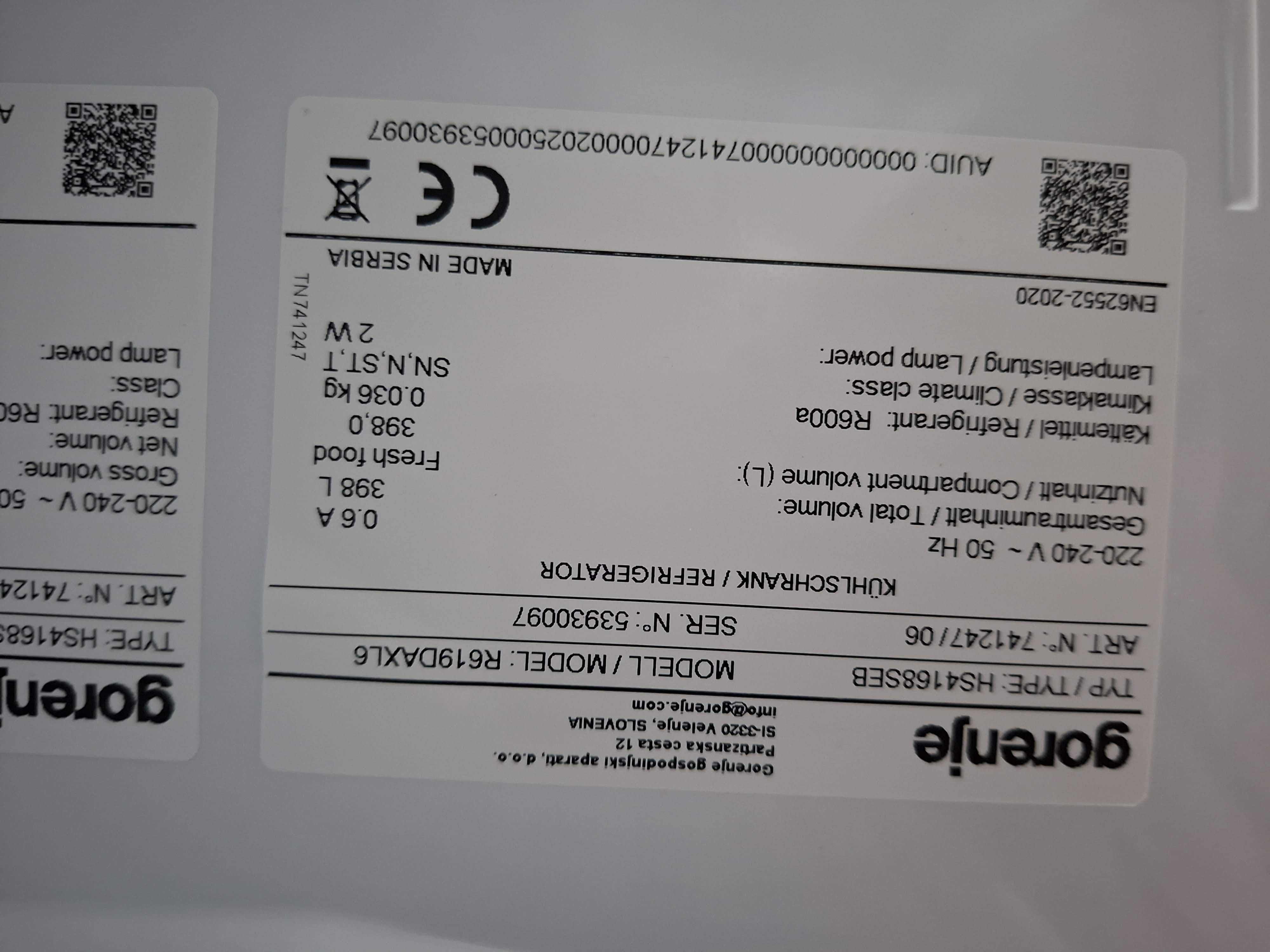 Frižider Gorenje R619DAXL6, 185 cm.