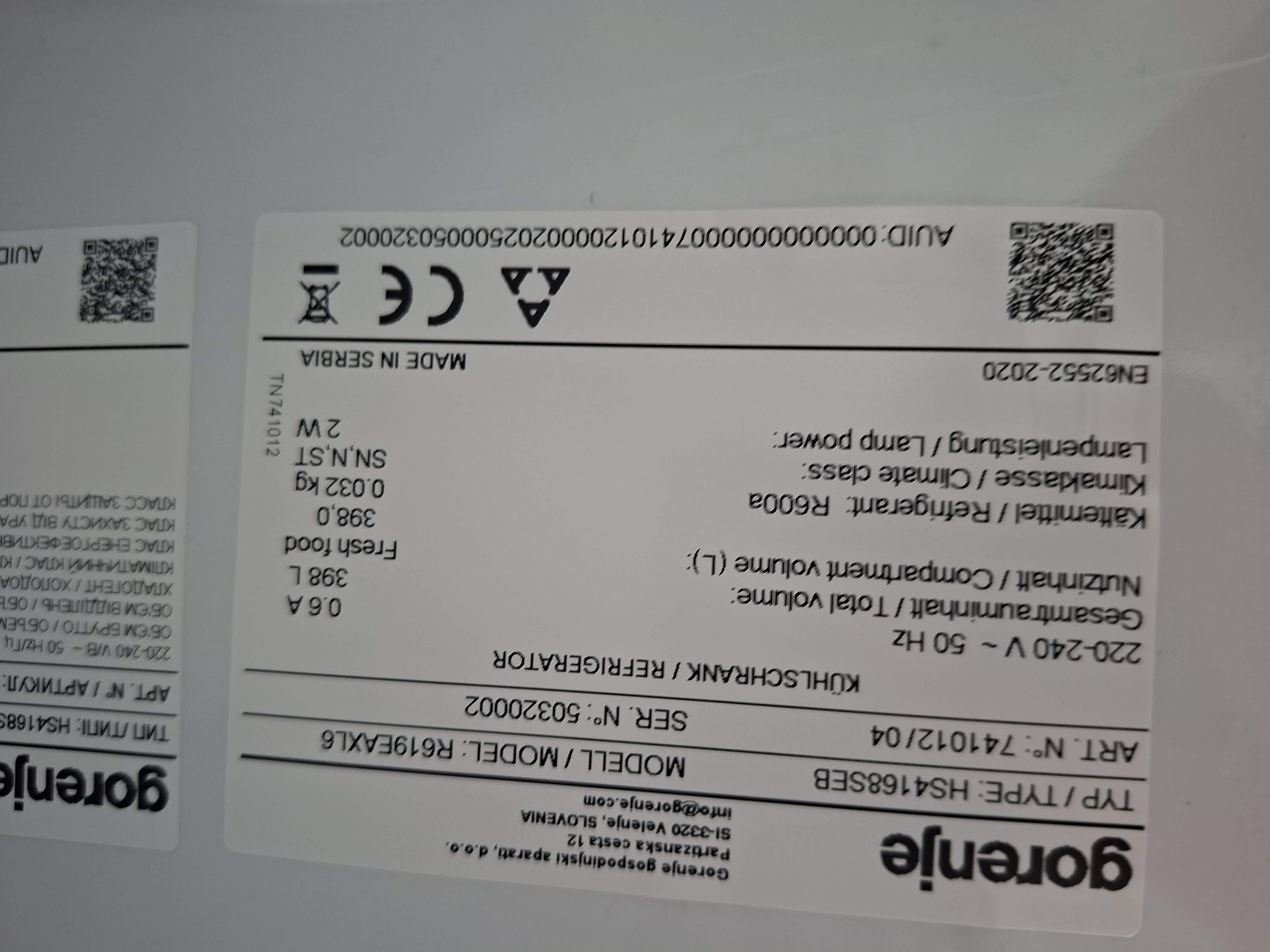 Frižider Gorenje R619EAXL6 , 185 cm.