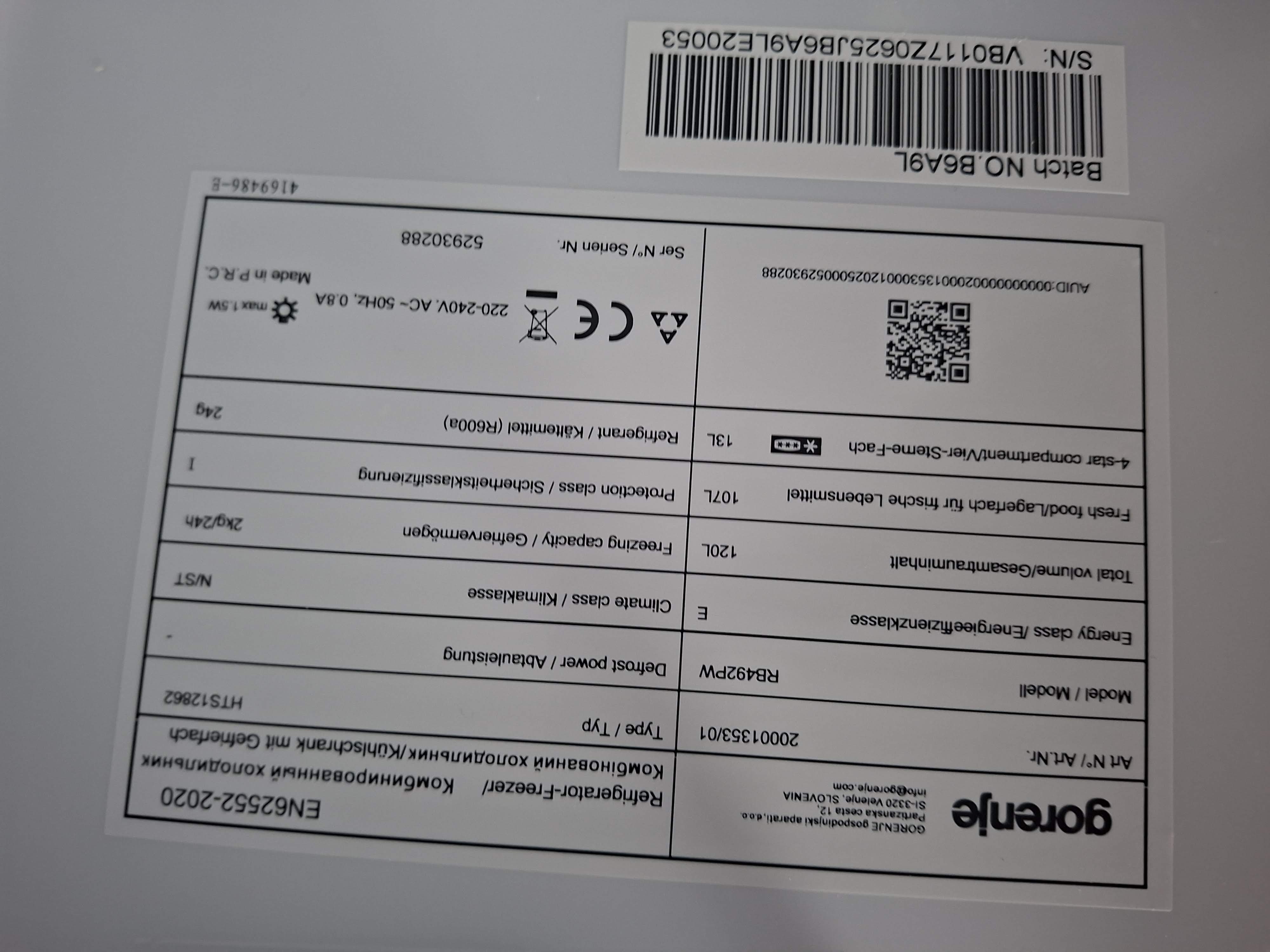 Frižider Gorenje RB492PW , 85cm