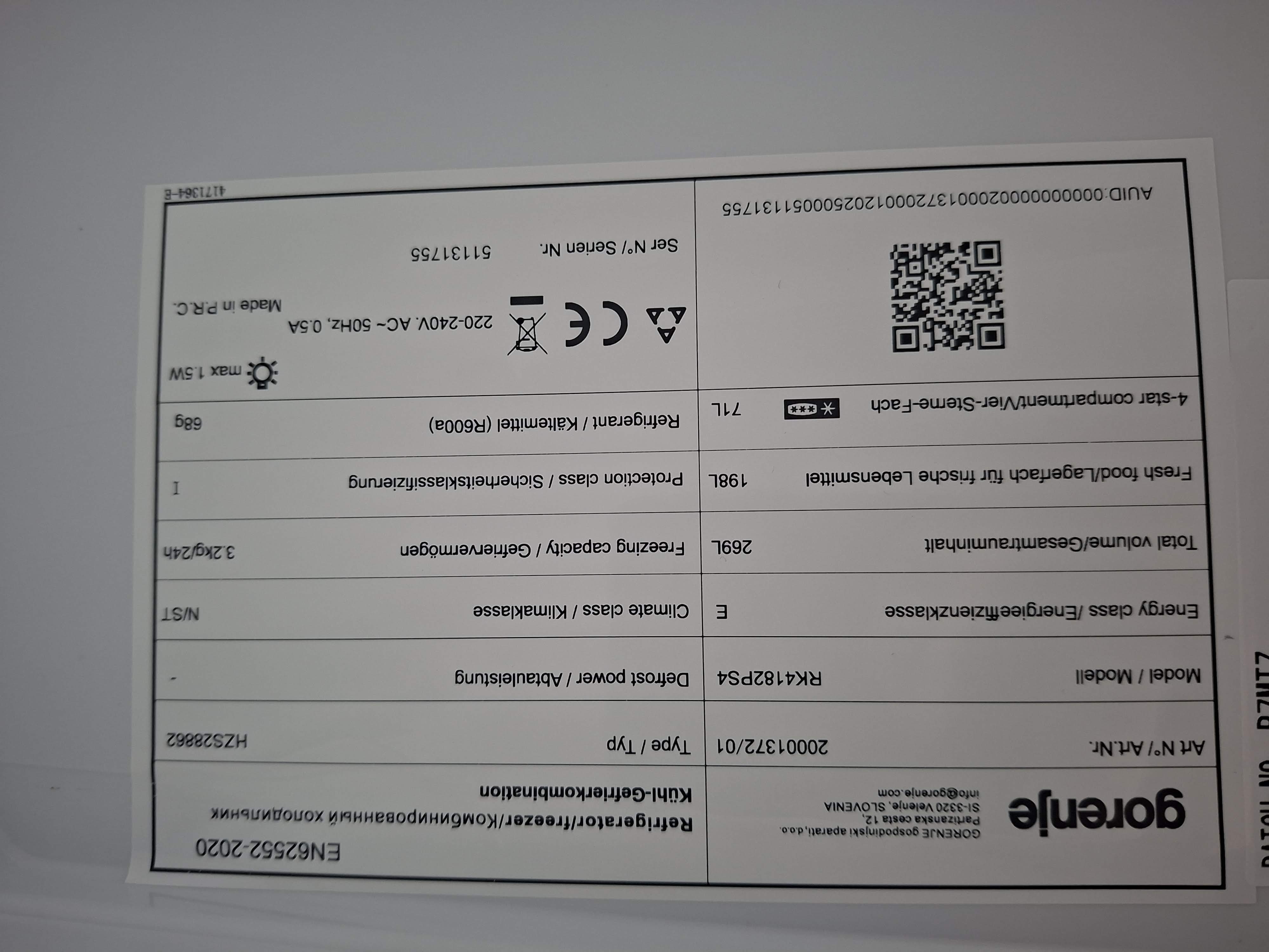 Frižider Gorenje RK4182PS4 , 180 cm