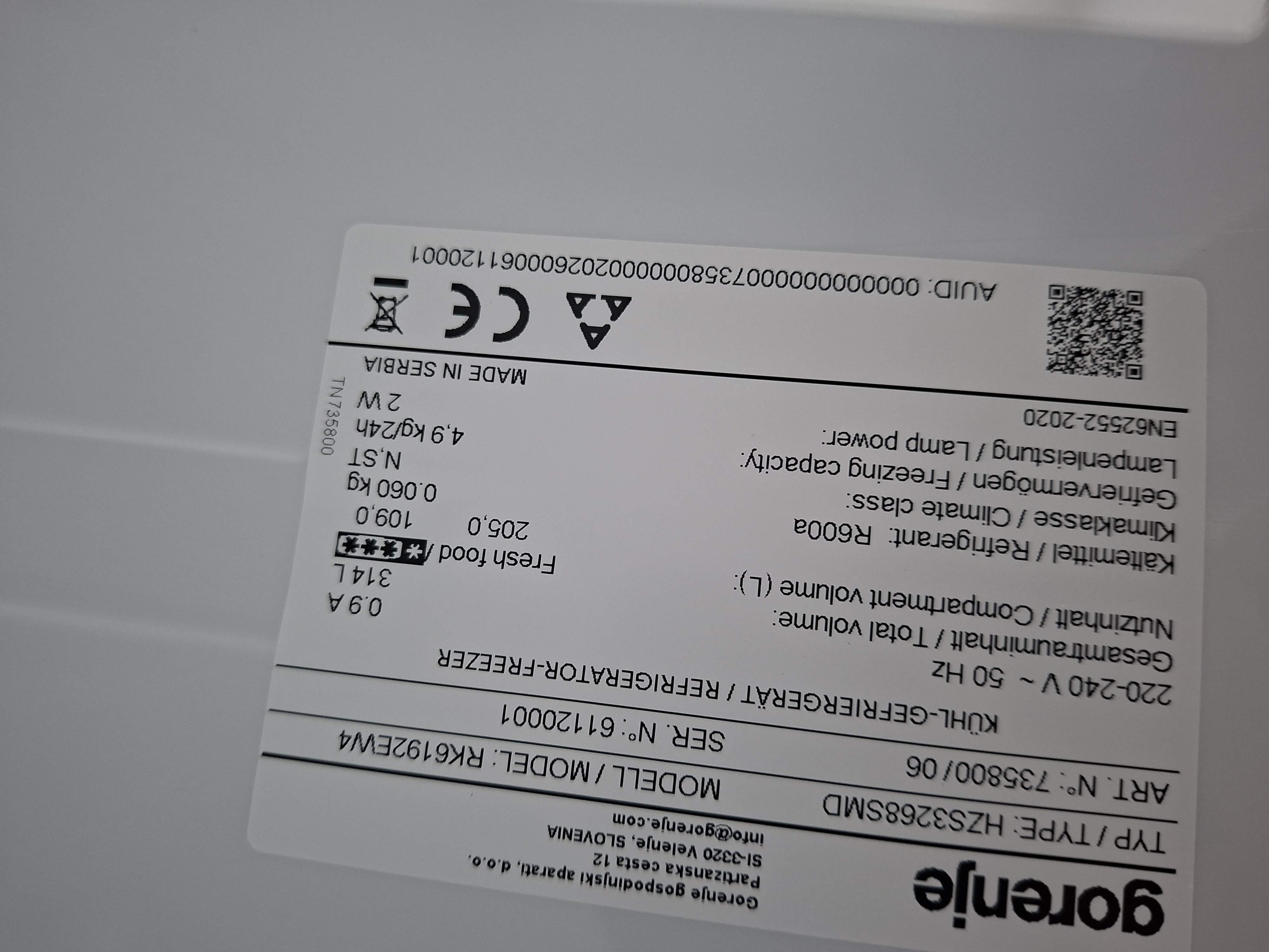 Frižider Gorenje RK6192ES4 , 185cm.
