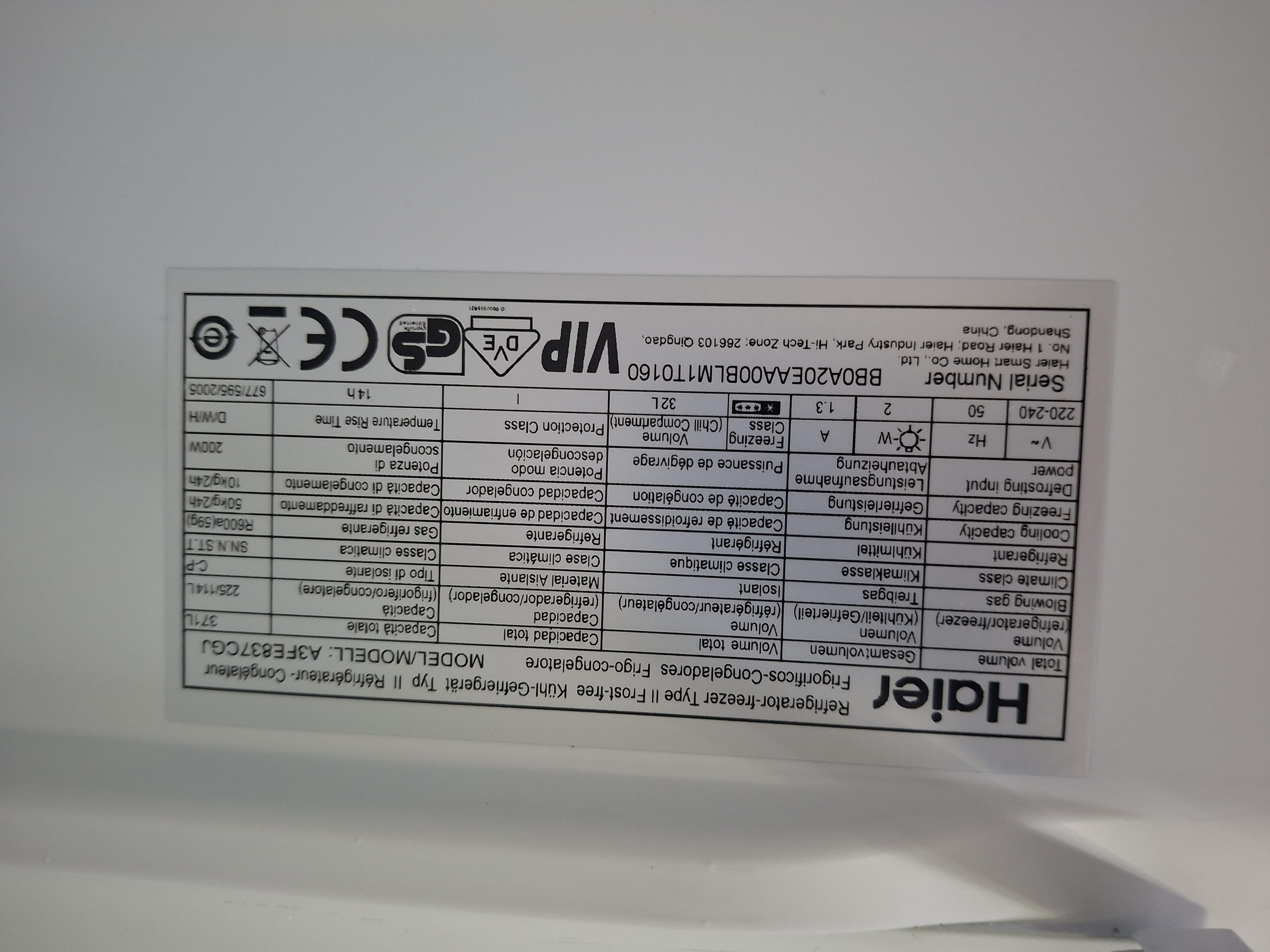 Frižider Haier A3FE837CGJ , 200cm