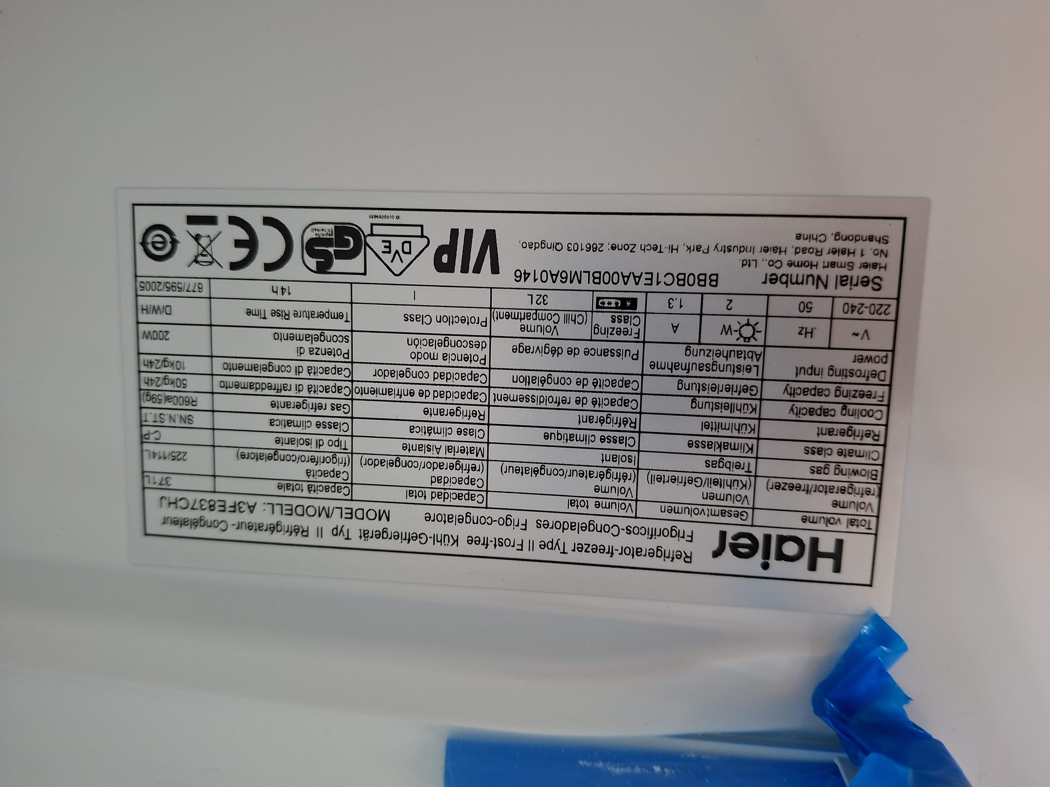 Frižider Haier A3FE837CHJ , 200cm