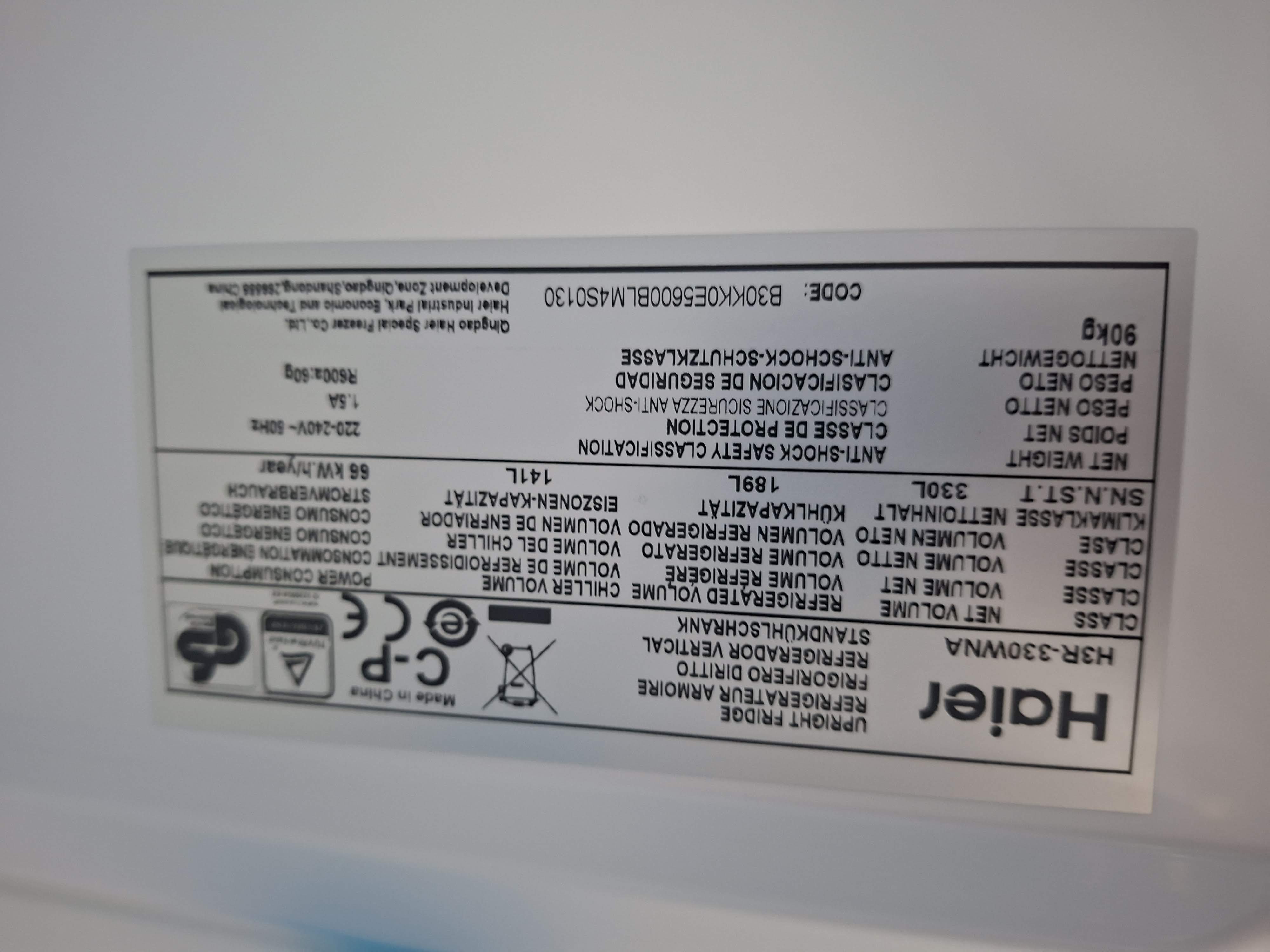 Frižider Haier H3R-330WNA , 191 cm.