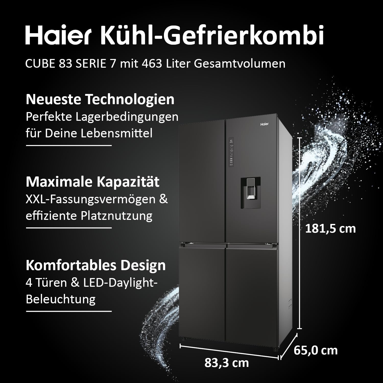 Frižider Haier HCR7818DWPT, 83cm