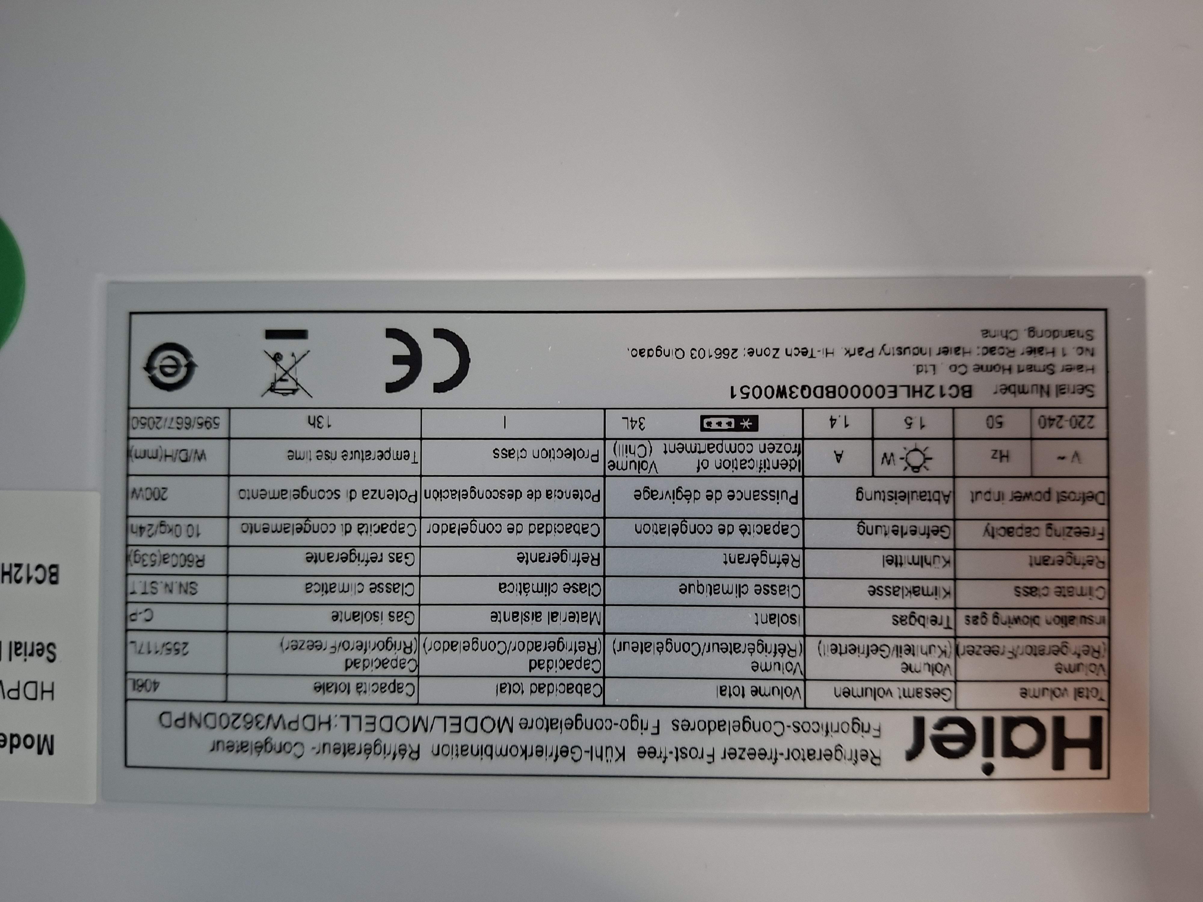 Frižider Haier HDPW3620DNPD , 200 cm.