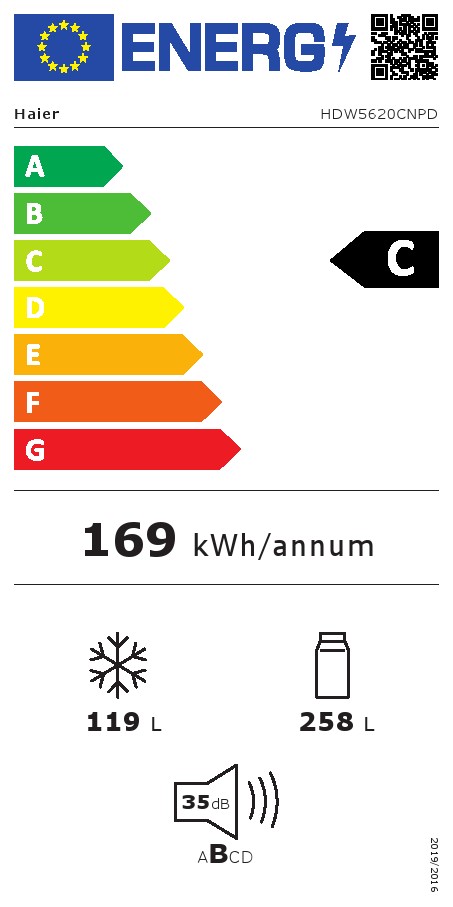 Frižider Haier HDW5620CNPD , 200 cm, No Frost