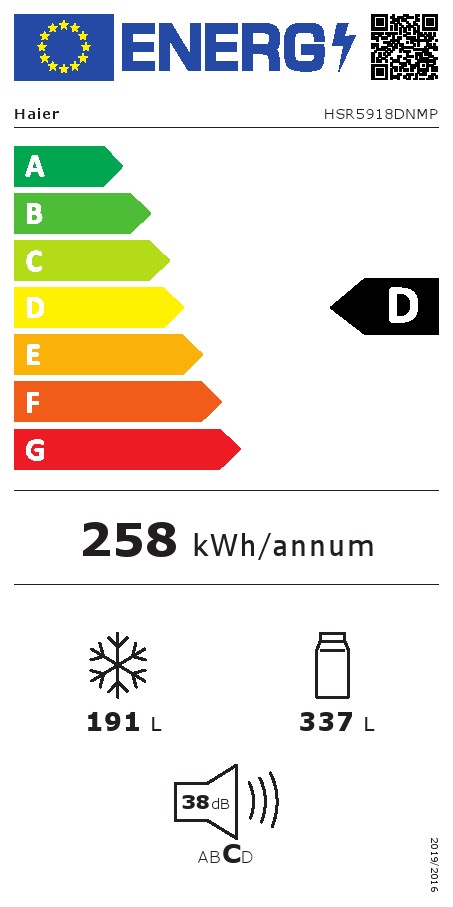 Frižider Haier HSR5918DNMP , Side by Side