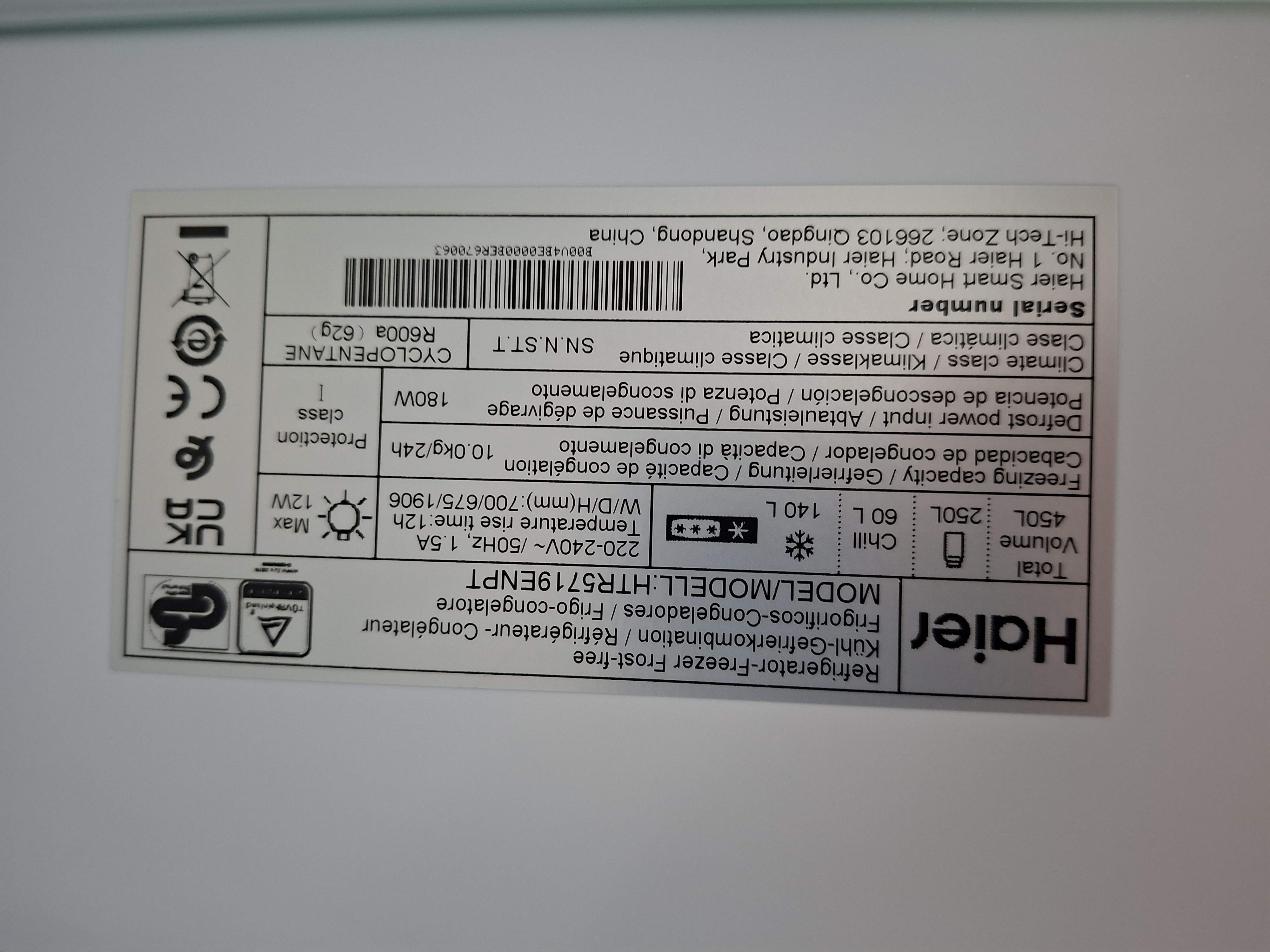 Frižider Haier HTR5719ENPT  , 190 cm