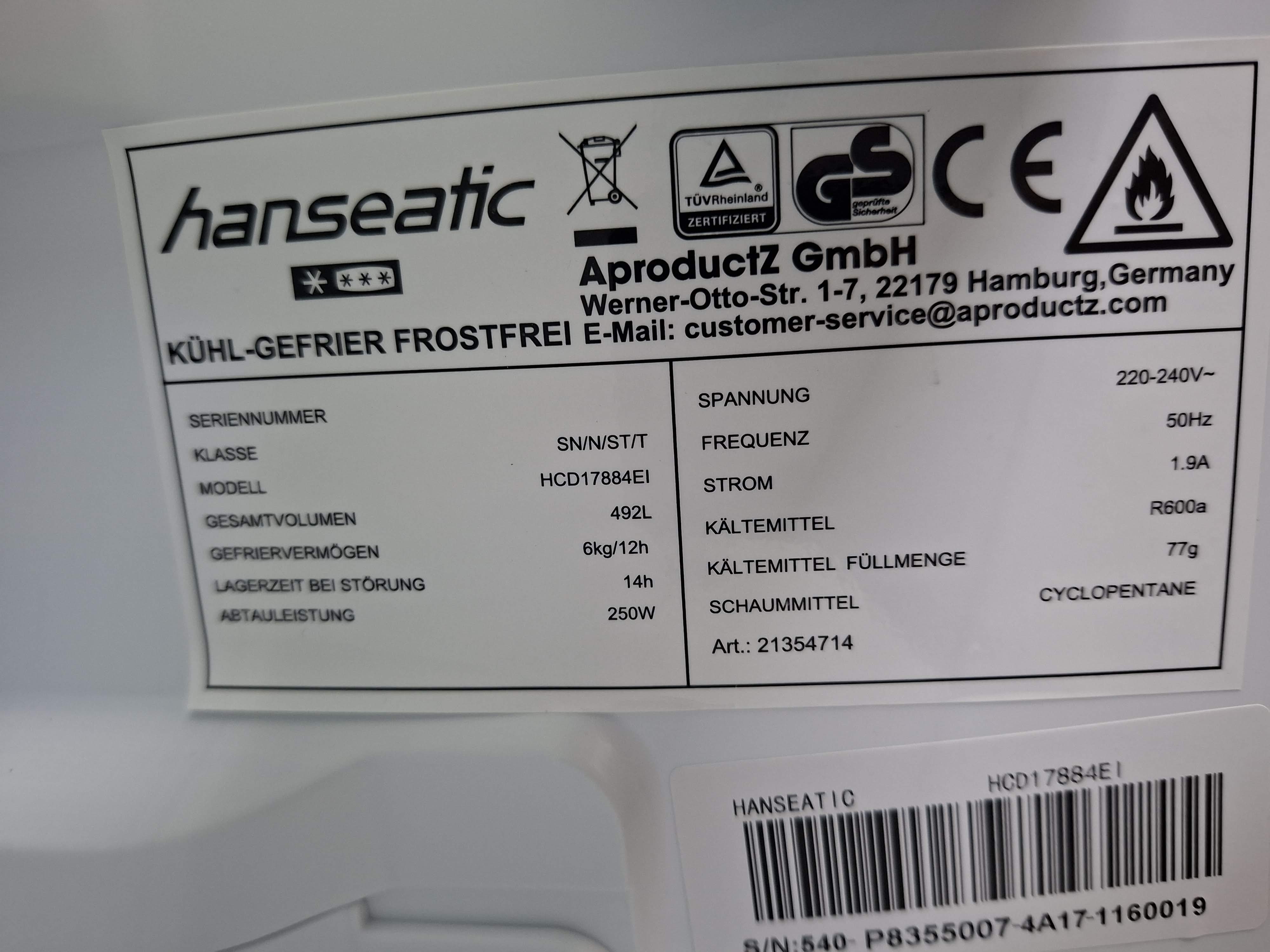 Frižider Hanseatic HCD17884EI , 180 cm