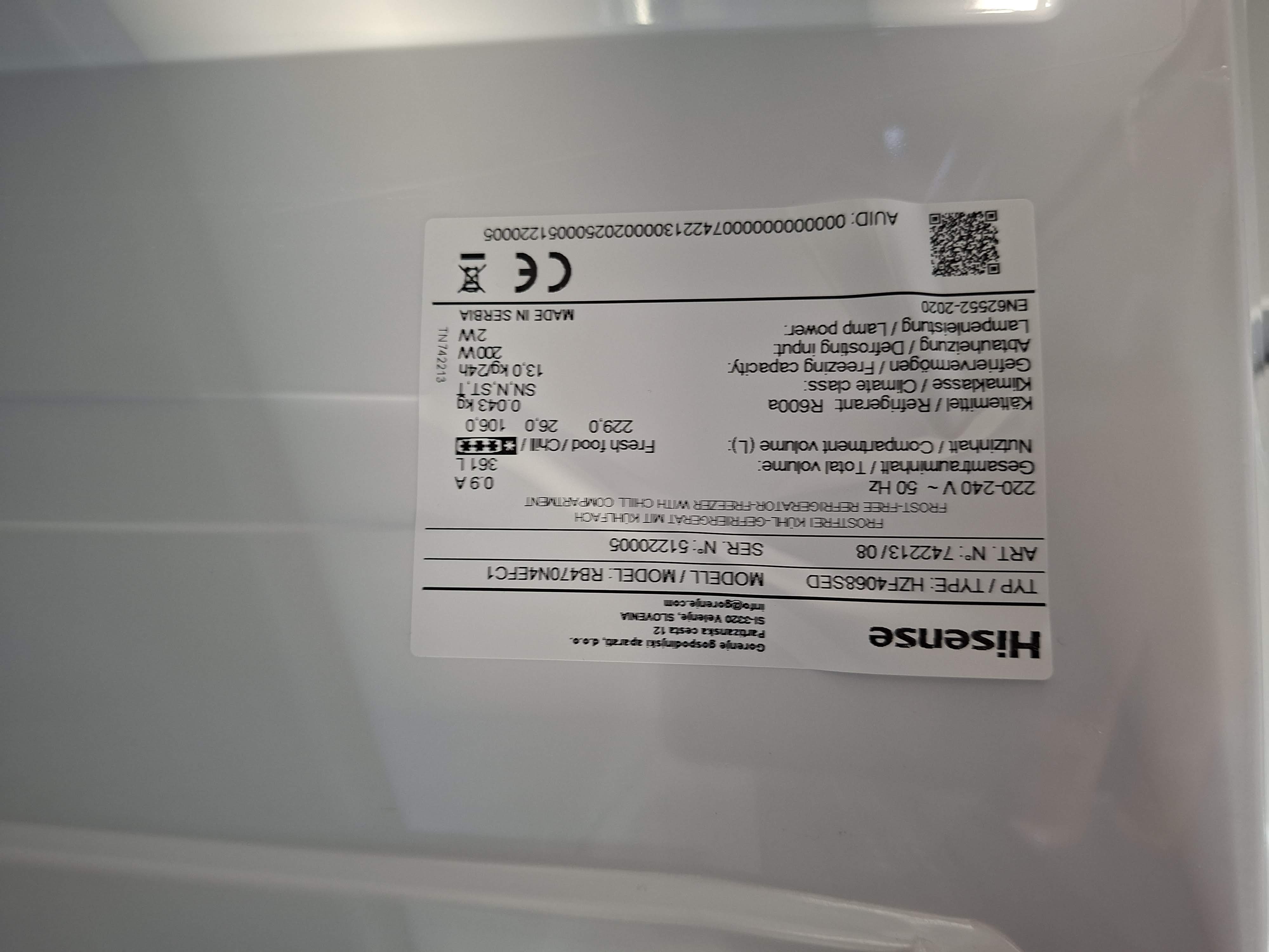 Frižider Hisense RB470N4EFC1 (2) , 200 cm.