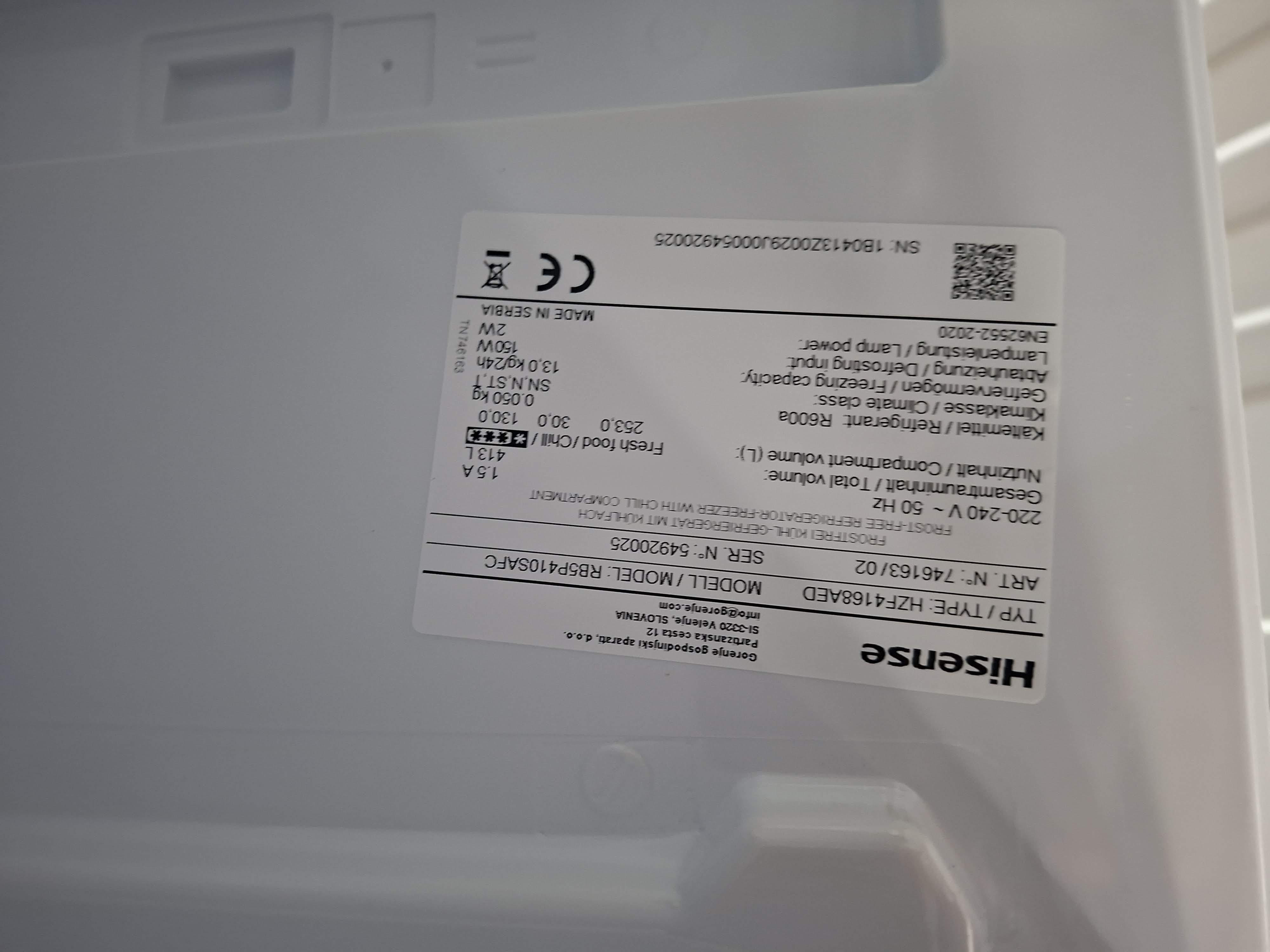Frižider Hisense RB5P410SAFC , 203 cm.