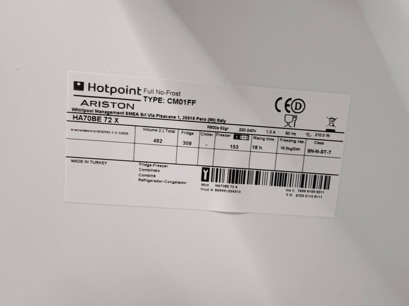 Frižider Hotpoint Ariston HA70BE 72 X , 195cm